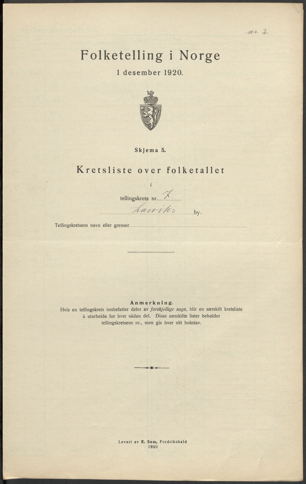 SAKO, Folketelling 1920 for 0707 Larvik kjøpstad, 1920, s. 40