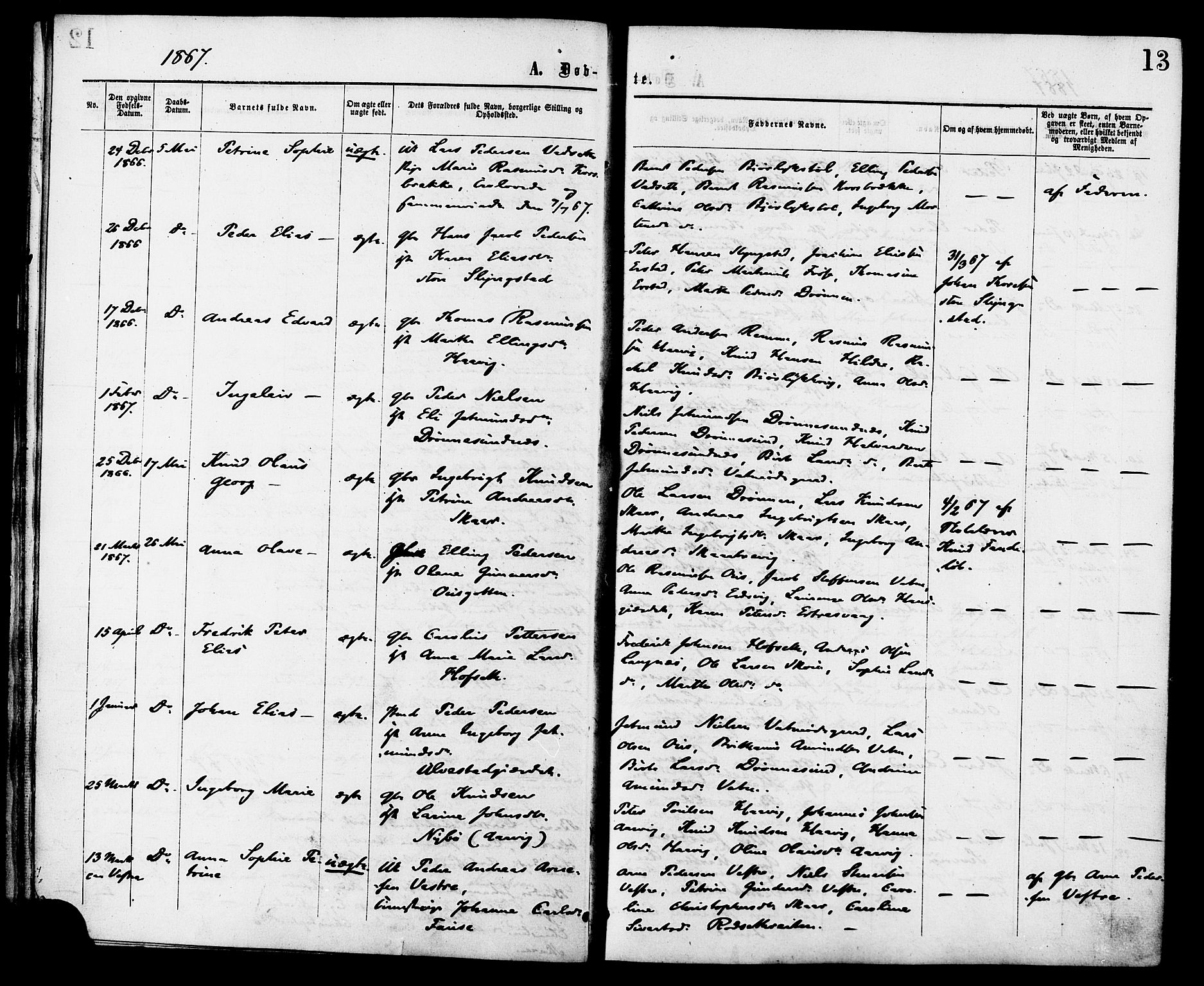 Ministerialprotokoller, klokkerbøker og fødselsregistre - Møre og Romsdal, AV/SAT-A-1454/525/L0373: Ministerialbok nr. 525A03, 1864-1879, s. 13