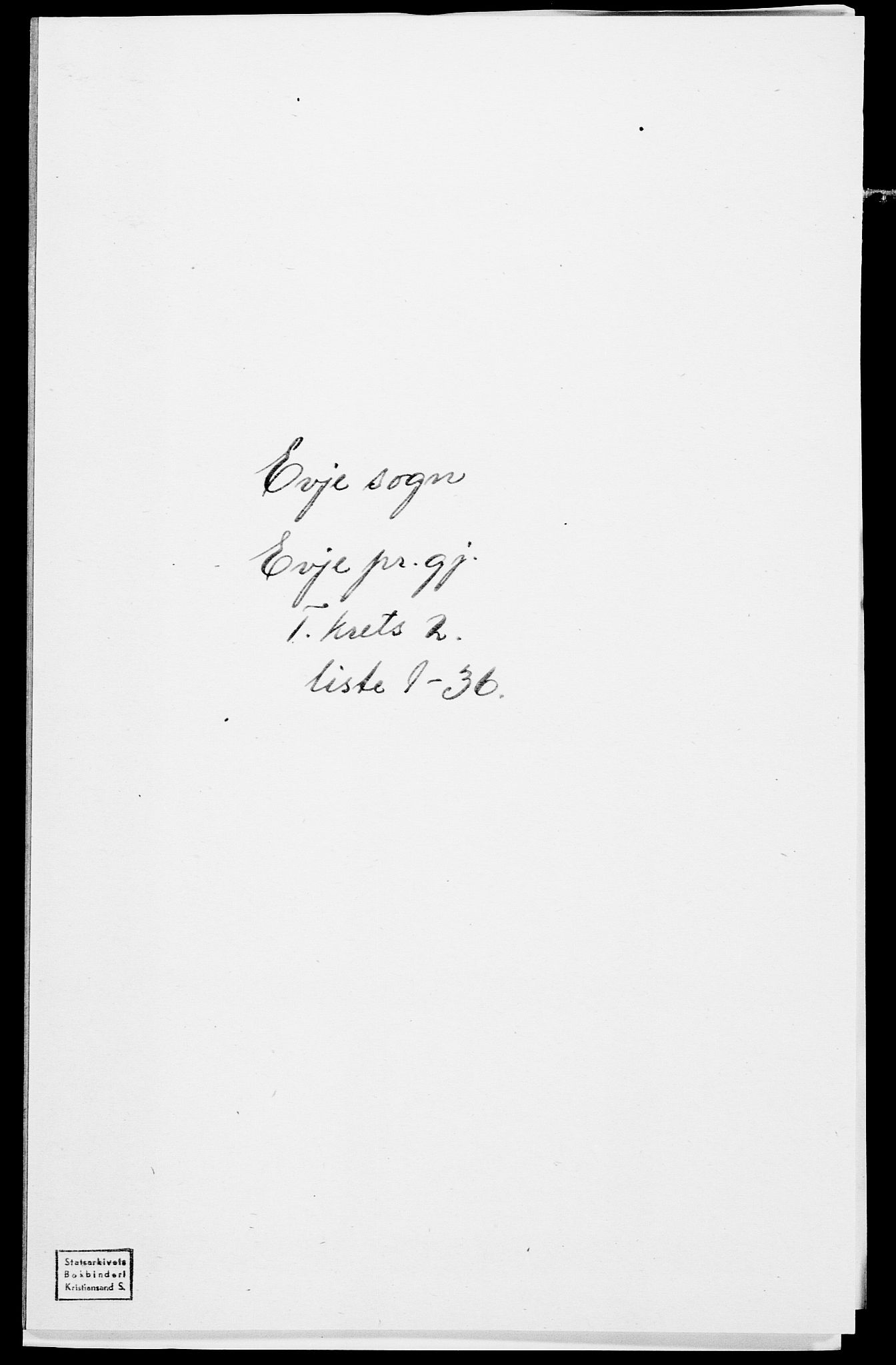 SAK, Folketelling 1875 for 0934P Evje prestegjeld, 1875, s. 110