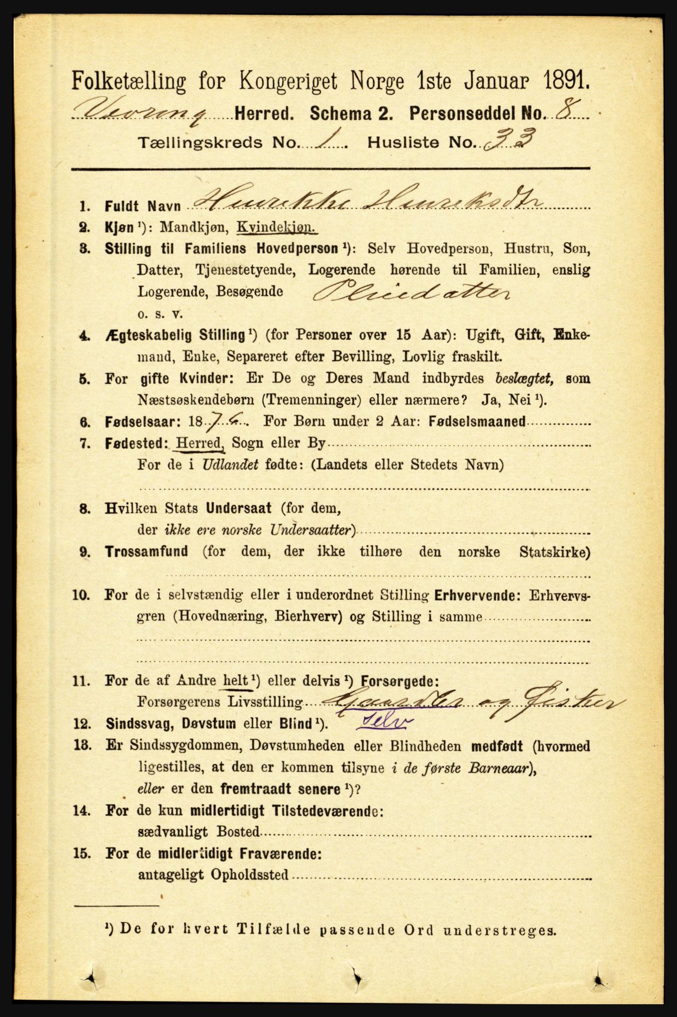 RA, Folketelling 1891 for 1434 Vevring herred, 1891, s. 270