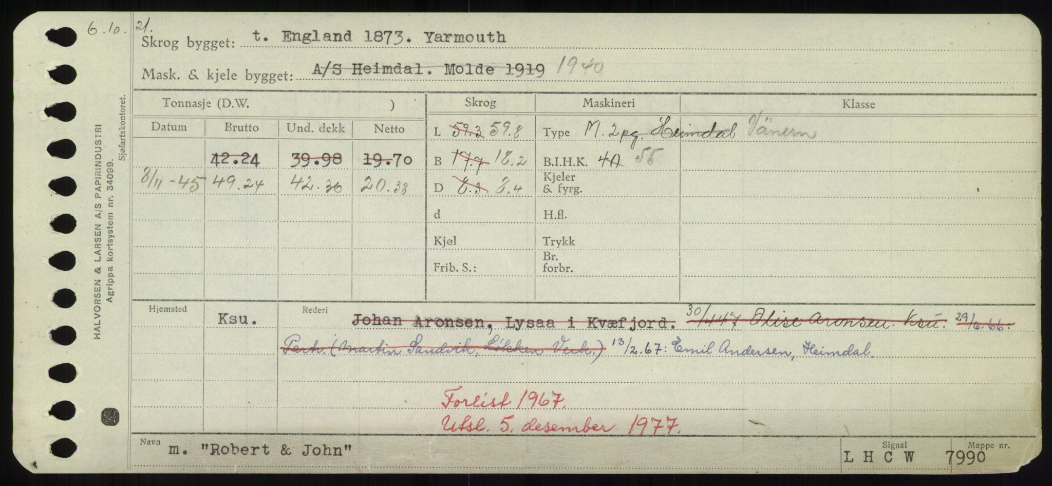 Sjøfartsdirektoratet med forløpere, Skipsmålingen, RA/S-1627/H/Hd/L0031: Fartøy, Rju-Sam, s. 21