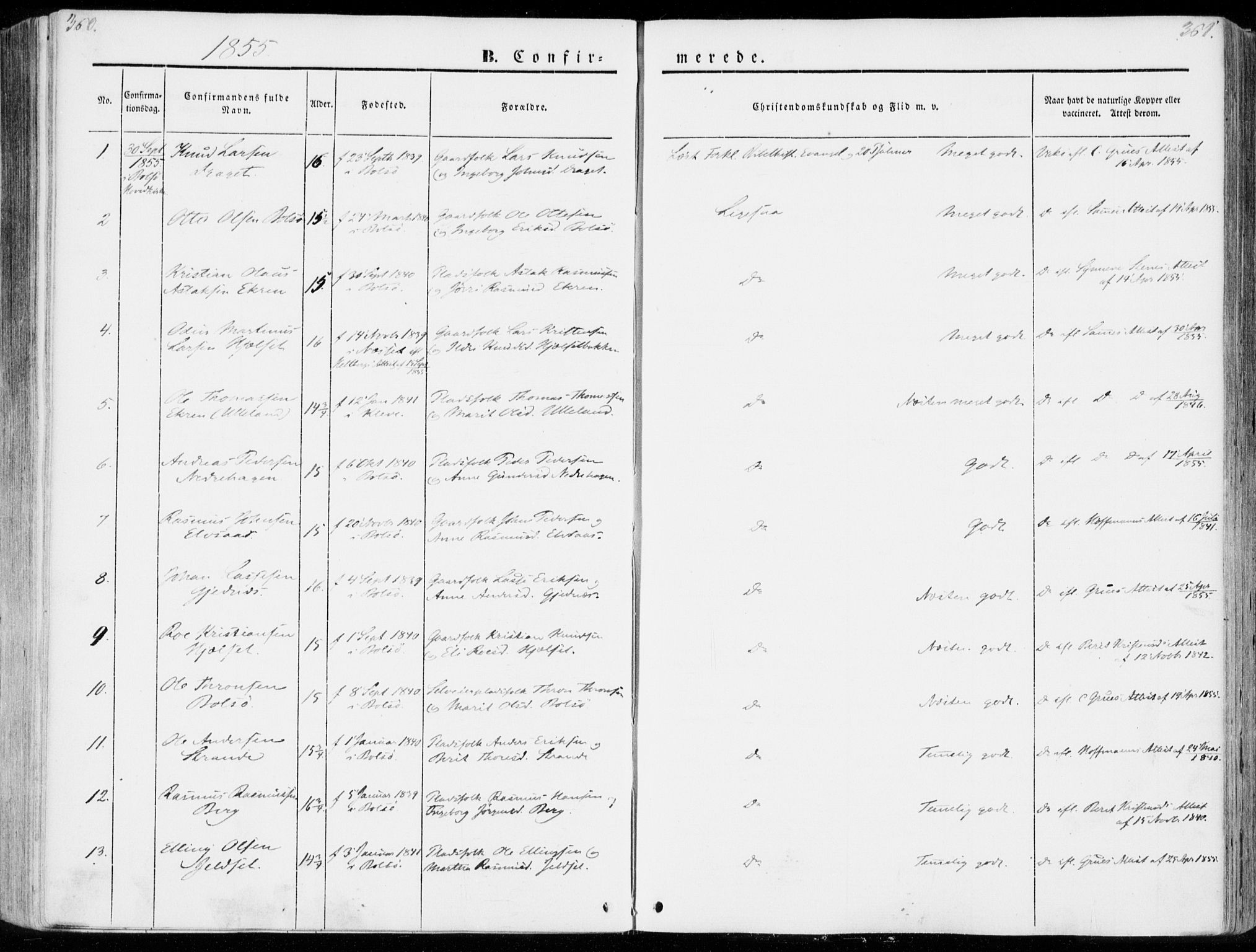 Ministerialprotokoller, klokkerbøker og fødselsregistre - Møre og Romsdal, AV/SAT-A-1454/555/L0653: Ministerialbok nr. 555A04, 1843-1869, s. 360-361