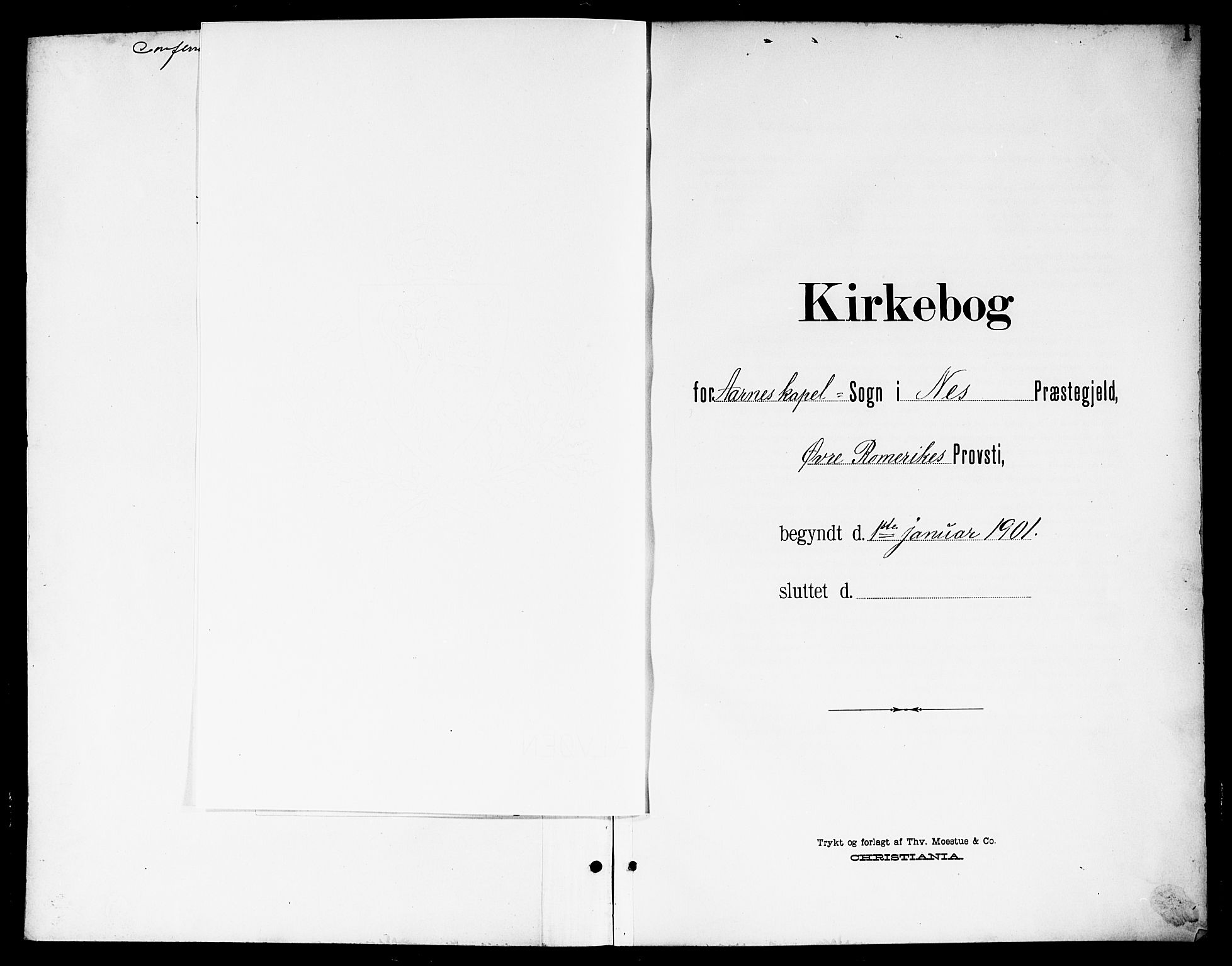 Nes prestekontor Kirkebøker, SAO/A-10410/G/Gc/L0001: Klokkerbok nr. III 1, 1901-1917, s. 1