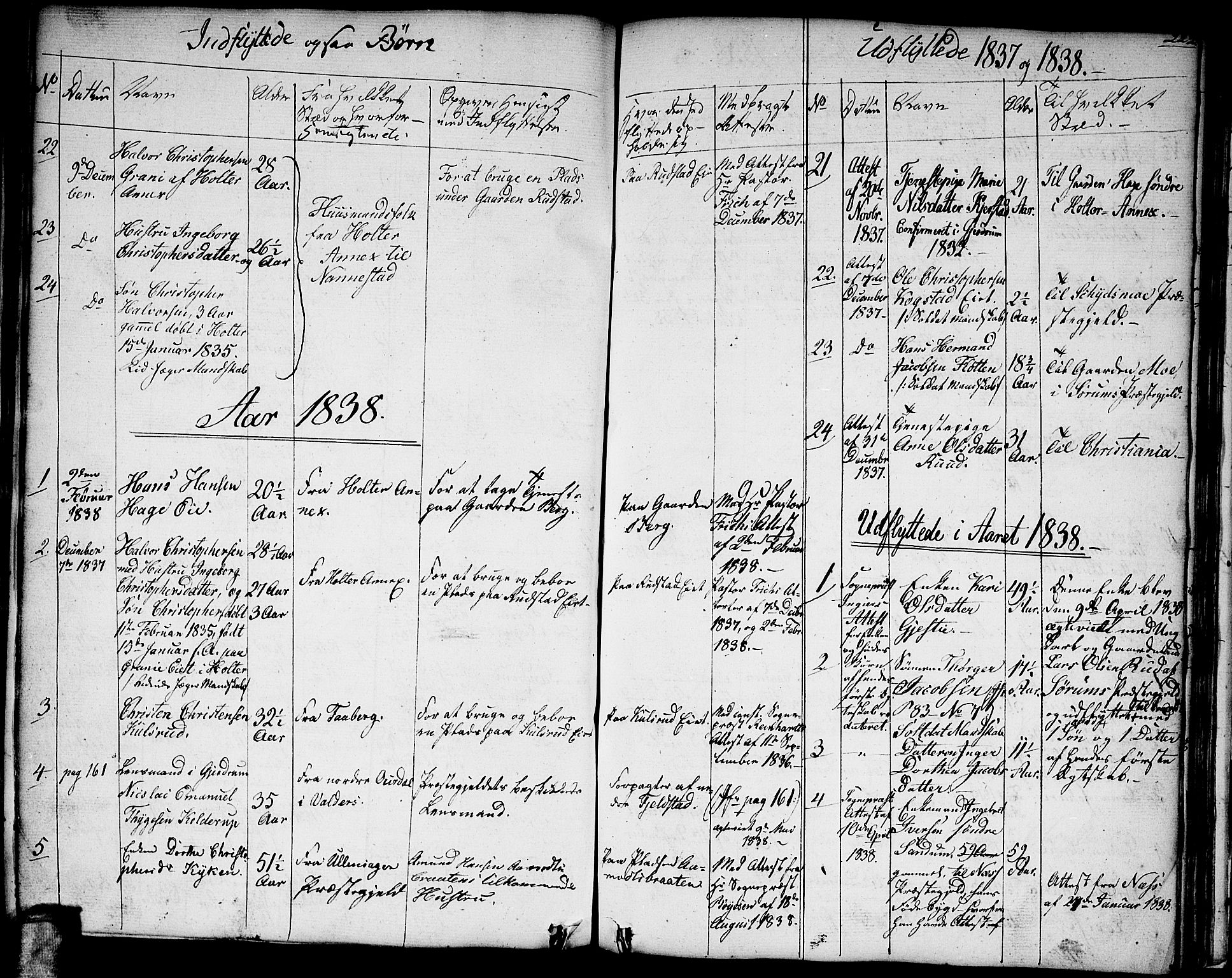 Gjerdrum prestekontor Kirkebøker, AV/SAO-A-10412b/G/Ga/L0002: Klokkerbok nr. I 2, 1836-1850, s. 222