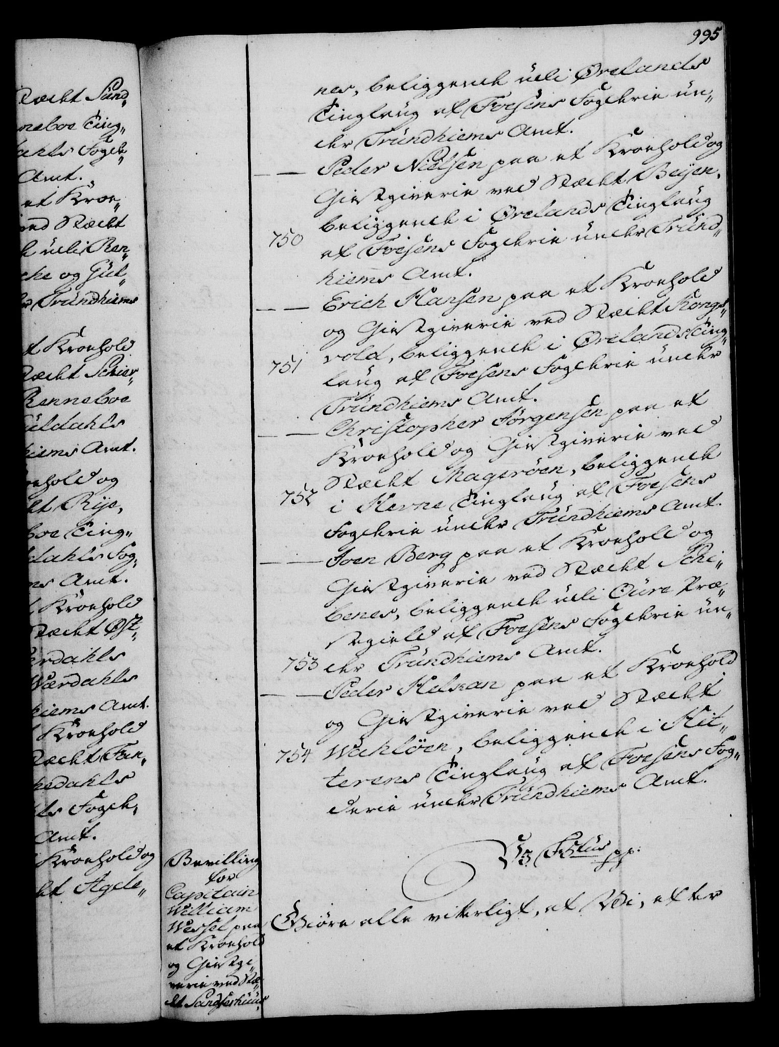 Rentekammeret, Kammerkanselliet, AV/RA-EA-3111/G/Gg/Gga/L0006: Norsk ekspedisjonsprotokoll med register (merket RK 53.6), 1749-1759, s. 995