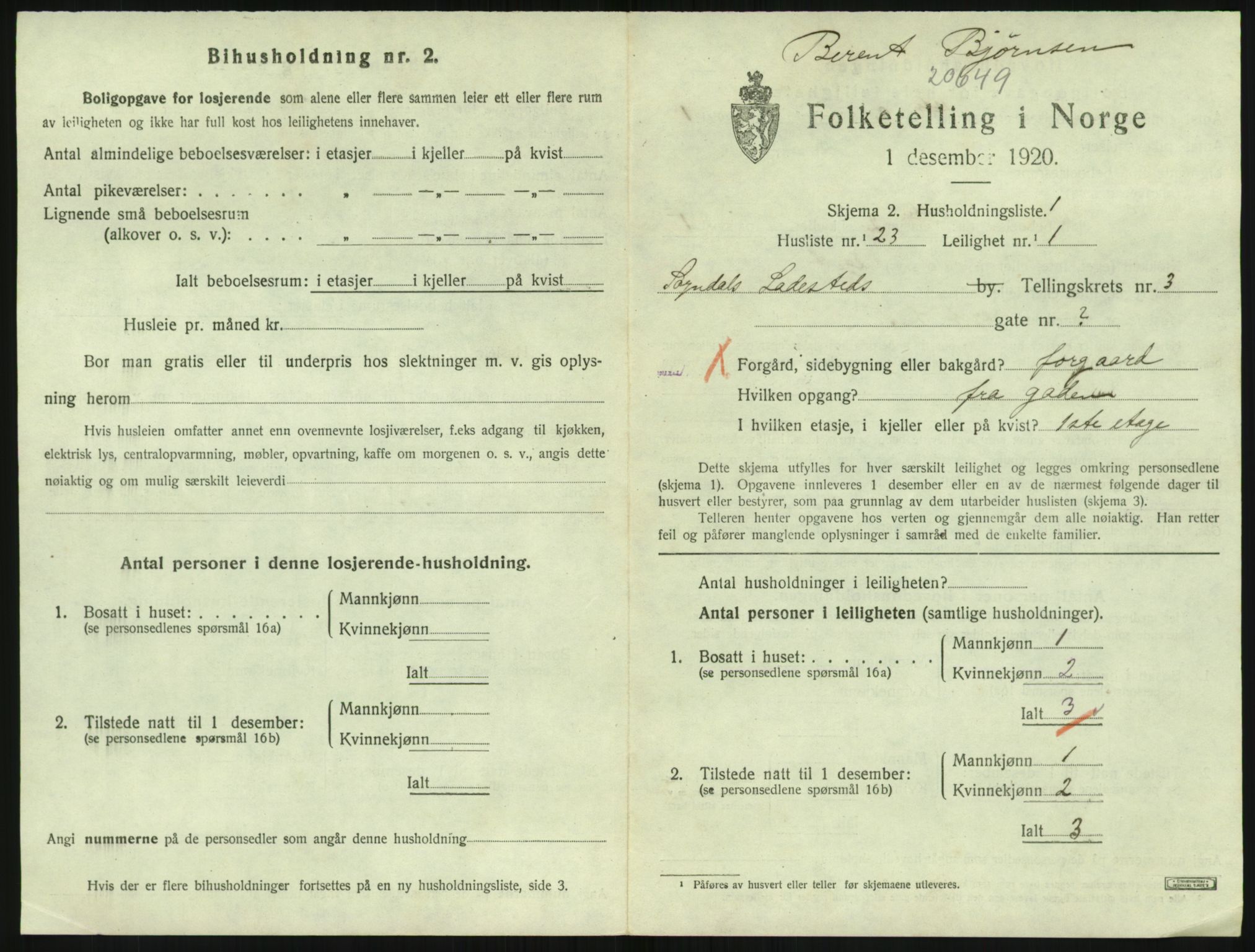 SAST, Folketelling 1920 for 1107 Sokndal ladested, 1920, s. 407