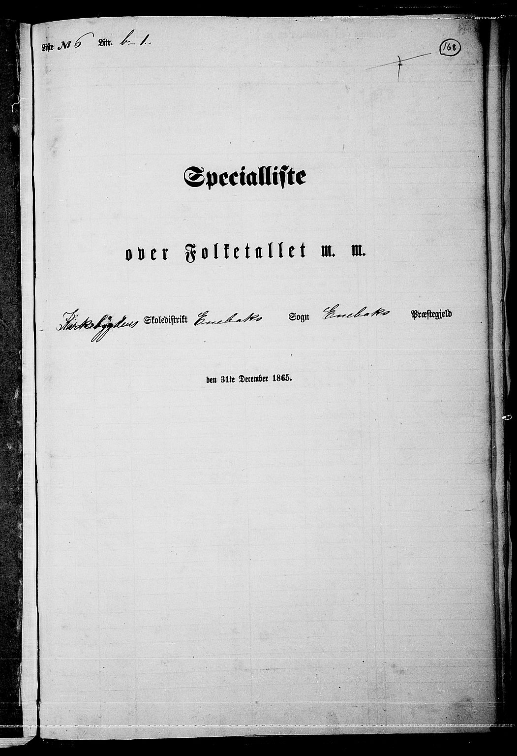 RA, Folketelling 1865 for 0229P Enebakk prestegjeld, 1865, s. 145