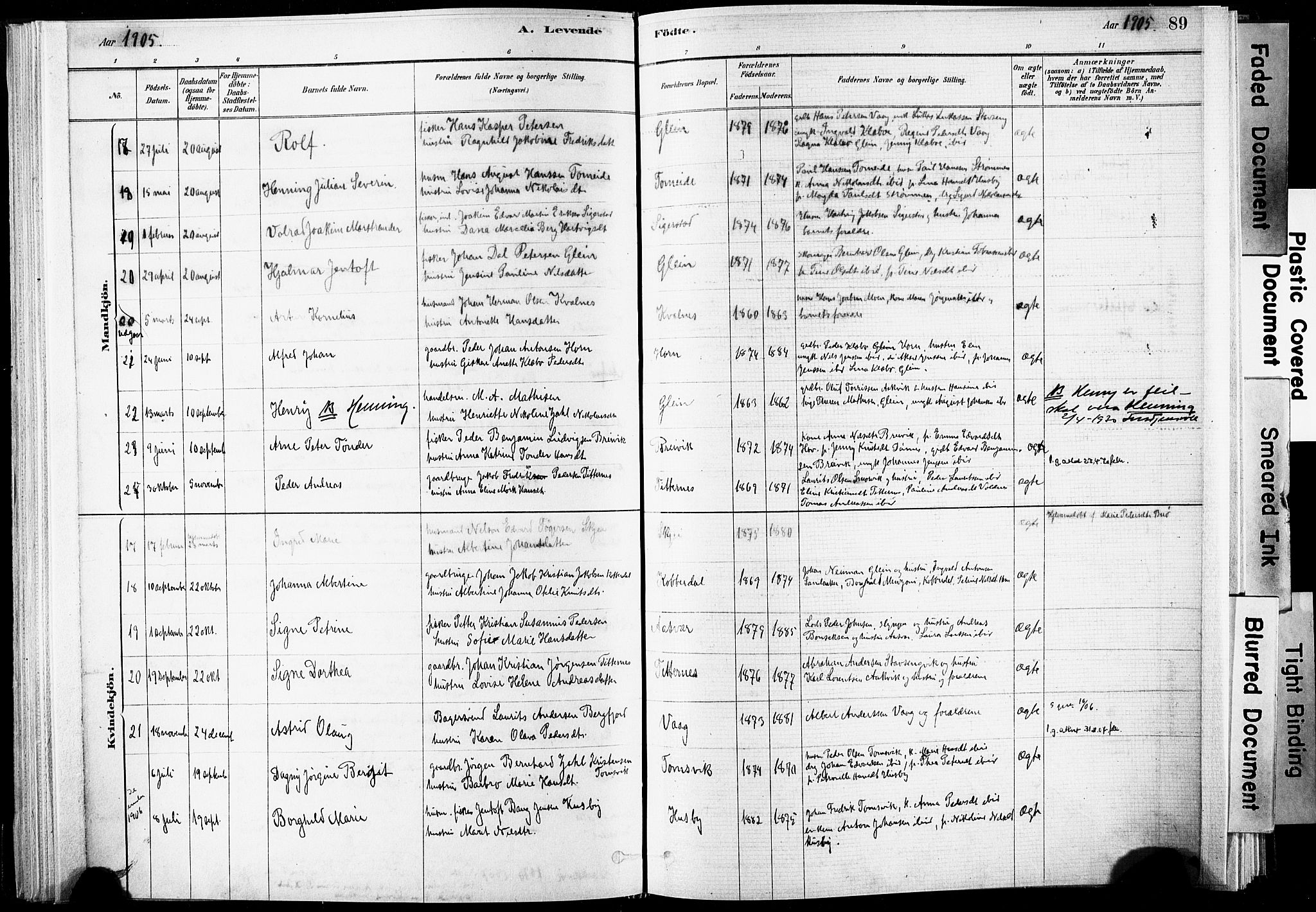 Ministerialprotokoller, klokkerbøker og fødselsregistre - Nordland, AV/SAT-A-1459/835/L0525: Ministerialbok nr. 835A03I, 1881-1910, s. 89