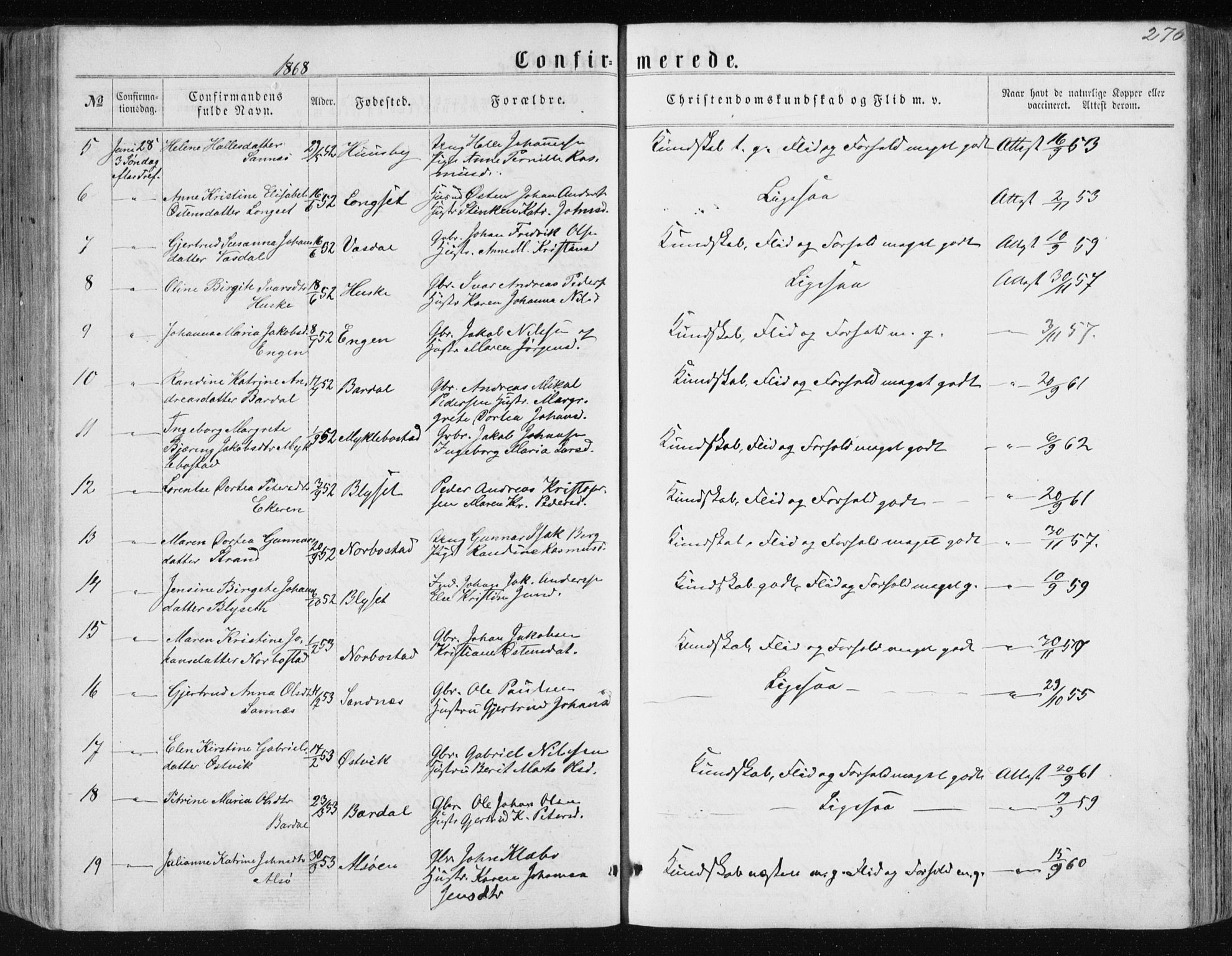 Ministerialprotokoller, klokkerbøker og fødselsregistre - Nordland, SAT/A-1459/838/L0556: Klokkerbok nr. 838C03, 1861-1893, s. 276