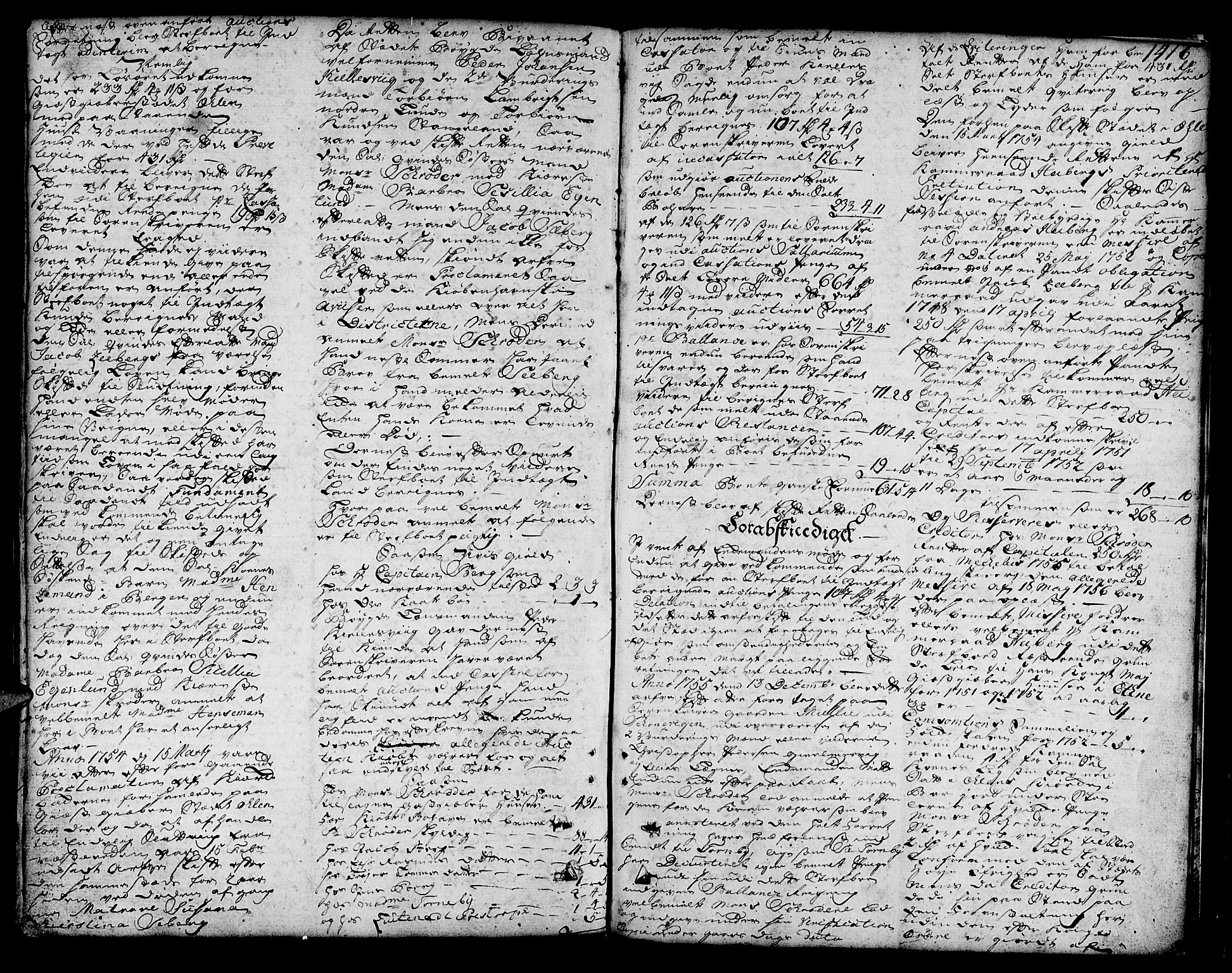 Sunnhordland sorenskrivar, SAB/A-2401/1/H/Ha/Haa/L0006: Skifteprotokollar. Register på lesesal. Fol. 1061- ut, 1753-1755, s. 1415b-1416a
