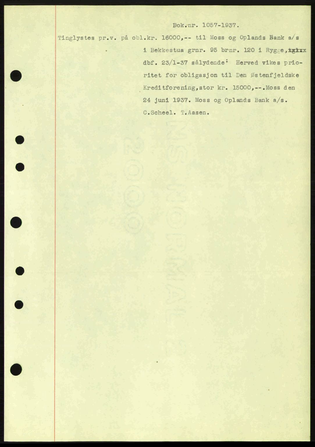 Moss sorenskriveri, SAO/A-10168: Pantebok nr. B3, 1937-1937, Dagboknr: 1057/1937