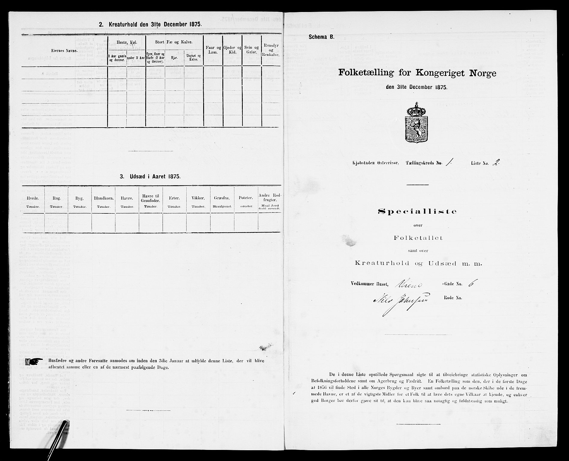 SAK, Folketelling 1875 for 0901B Risør prestegjeld, Risør kjøpstad, 1875, s. 12