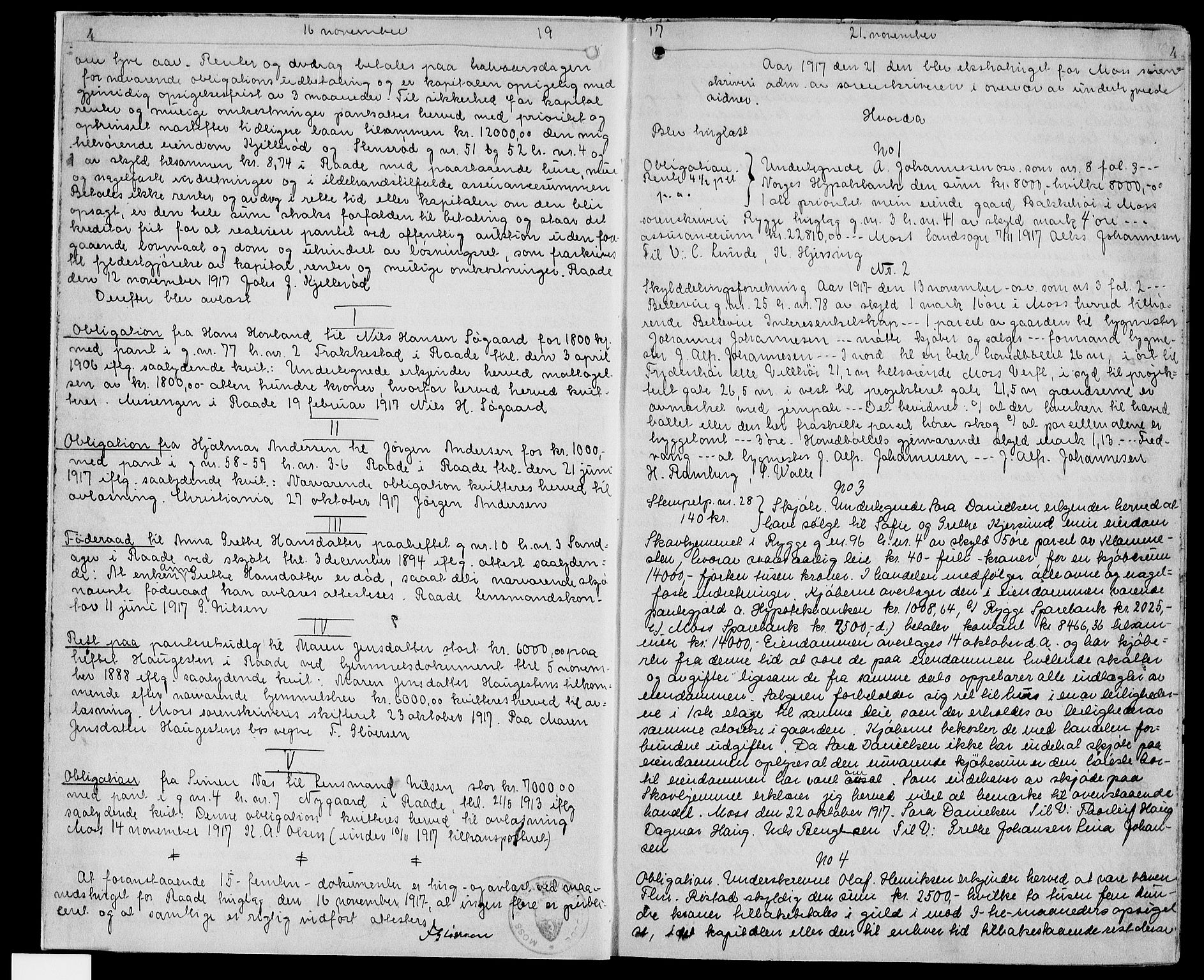 Moss sorenskriveri, SAO/A-10168: Pantebok nr. 26a, 1917-1918, s. 4