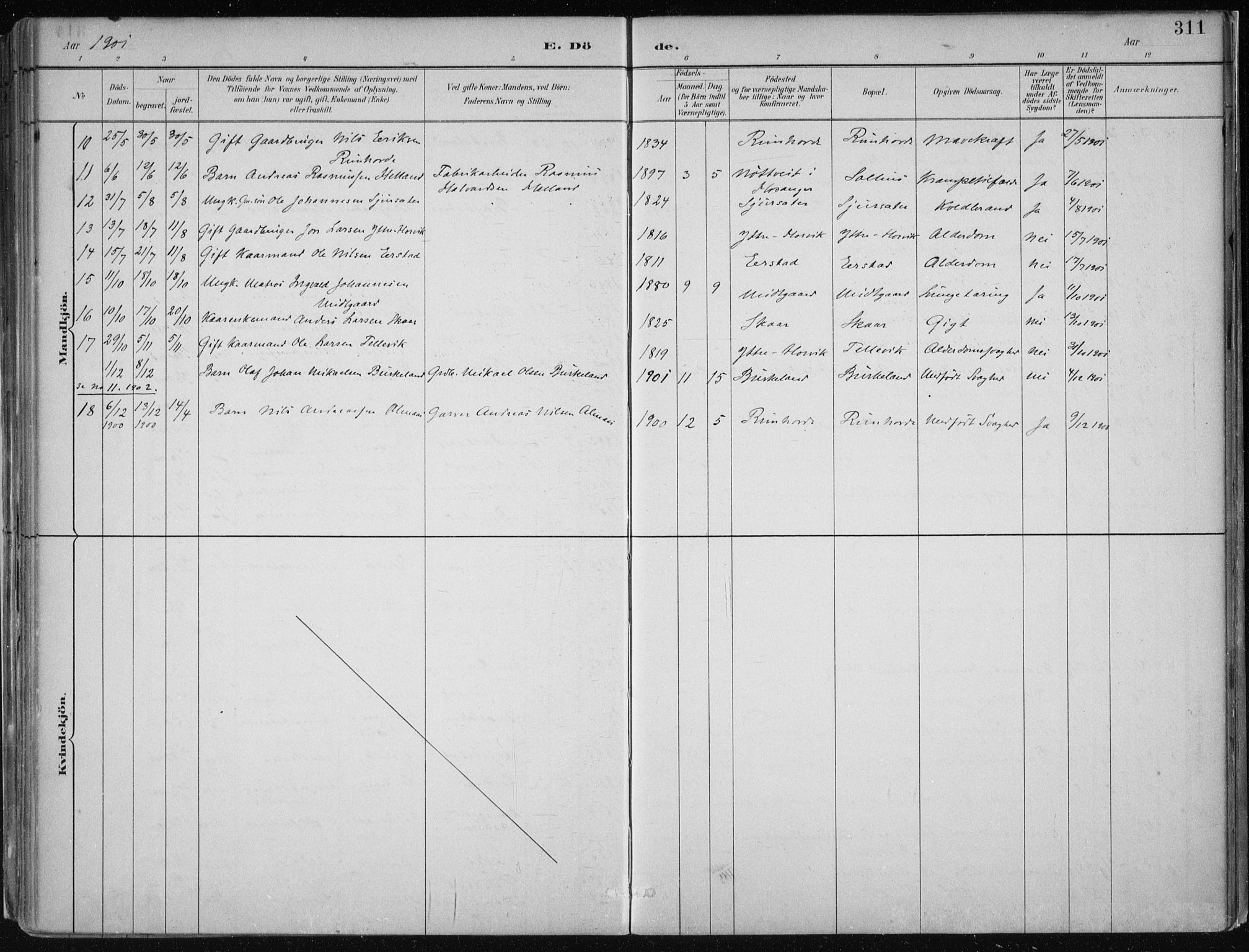 Hamre sokneprestembete, AV/SAB-A-75501/H/Ha/Haa/Haab/L0001: Ministerialbok nr. B  1, 1882-1905, s. 311