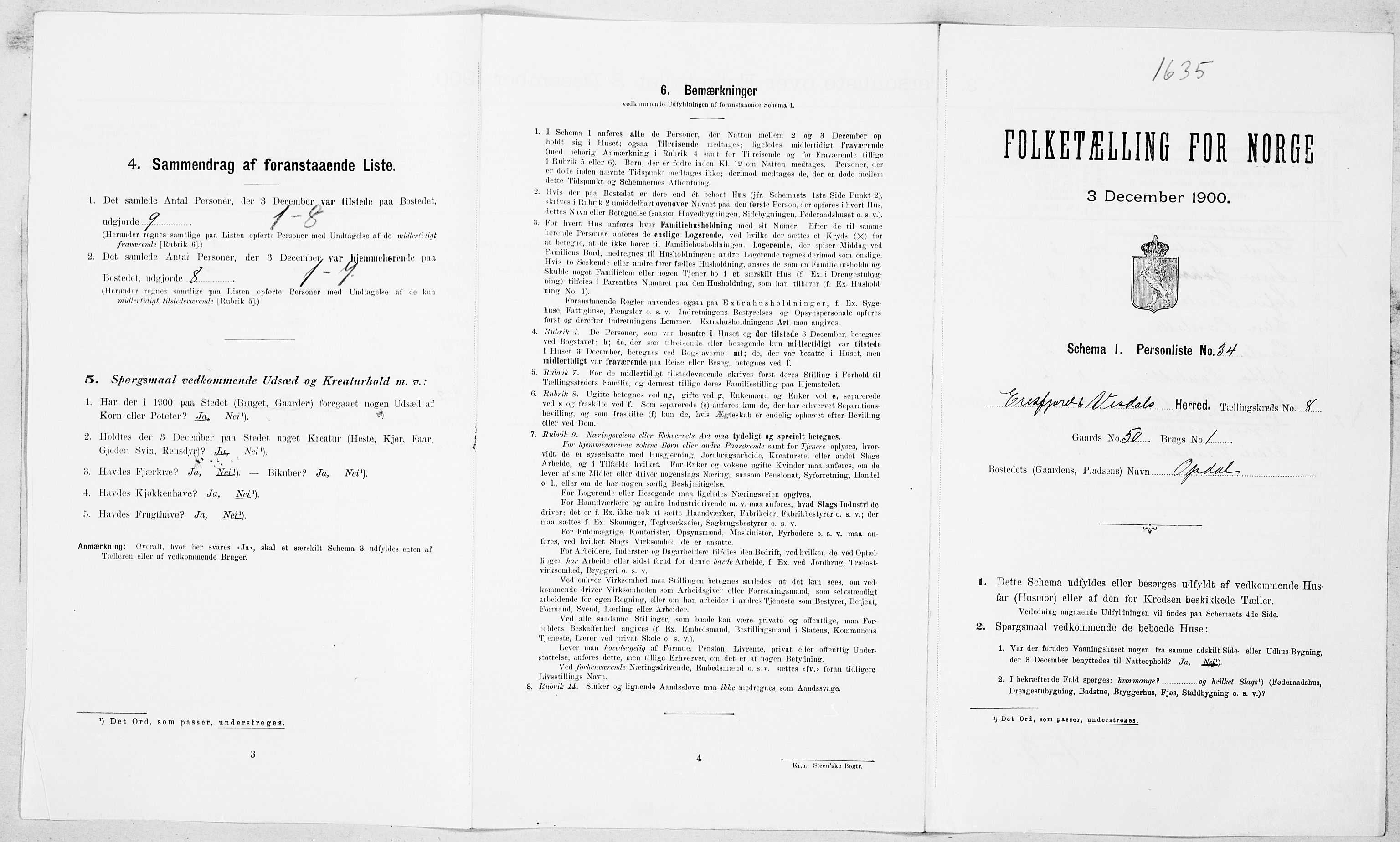 SAT, Folketelling 1900 for 1542 Eresfjord og Vistdal herred, 1900, s. 624