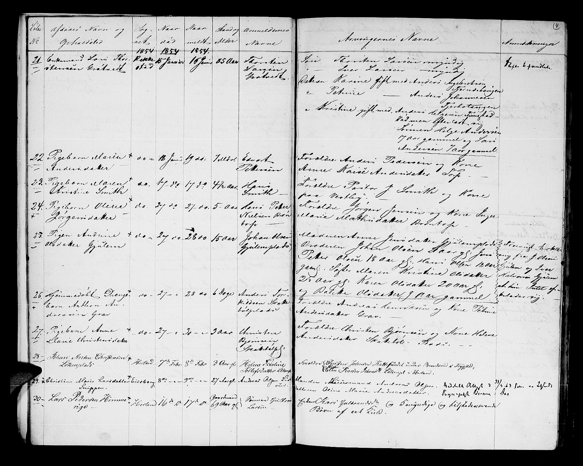 Rakkestad sorenskriveri, SAO/A-10686/H/Ha/Haa/L0002: Dødsanmeldelsesprotokoller, 1854-1860, s. 4