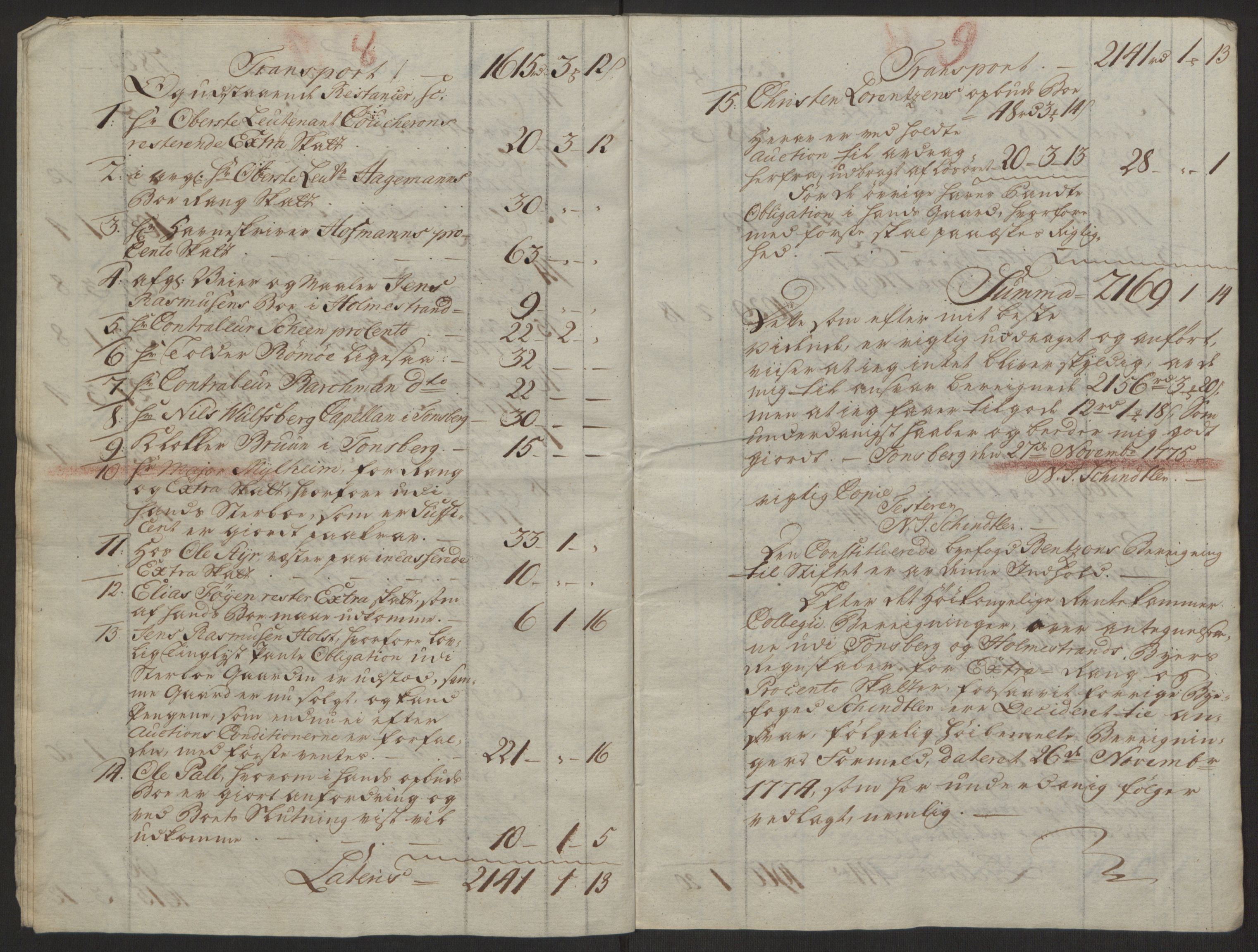 Rentekammeret inntil 1814, Reviderte regnskaper, Byregnskaper, AV/RA-EA-4066/R/Rh/L0162/0001: [H4] Kontribusjonsregnskap / Ekstraskatt, Tønsberg, 1762-1772, s. 483