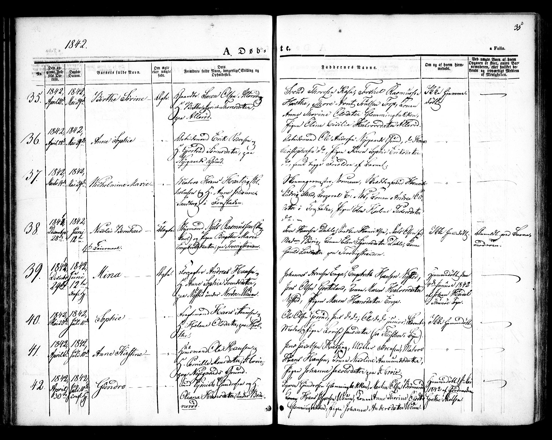 Glemmen prestekontor Kirkebøker, AV/SAO-A-10908/F/Fa/L0005: Ministerialbok nr. 5, 1838-1852, s. 35