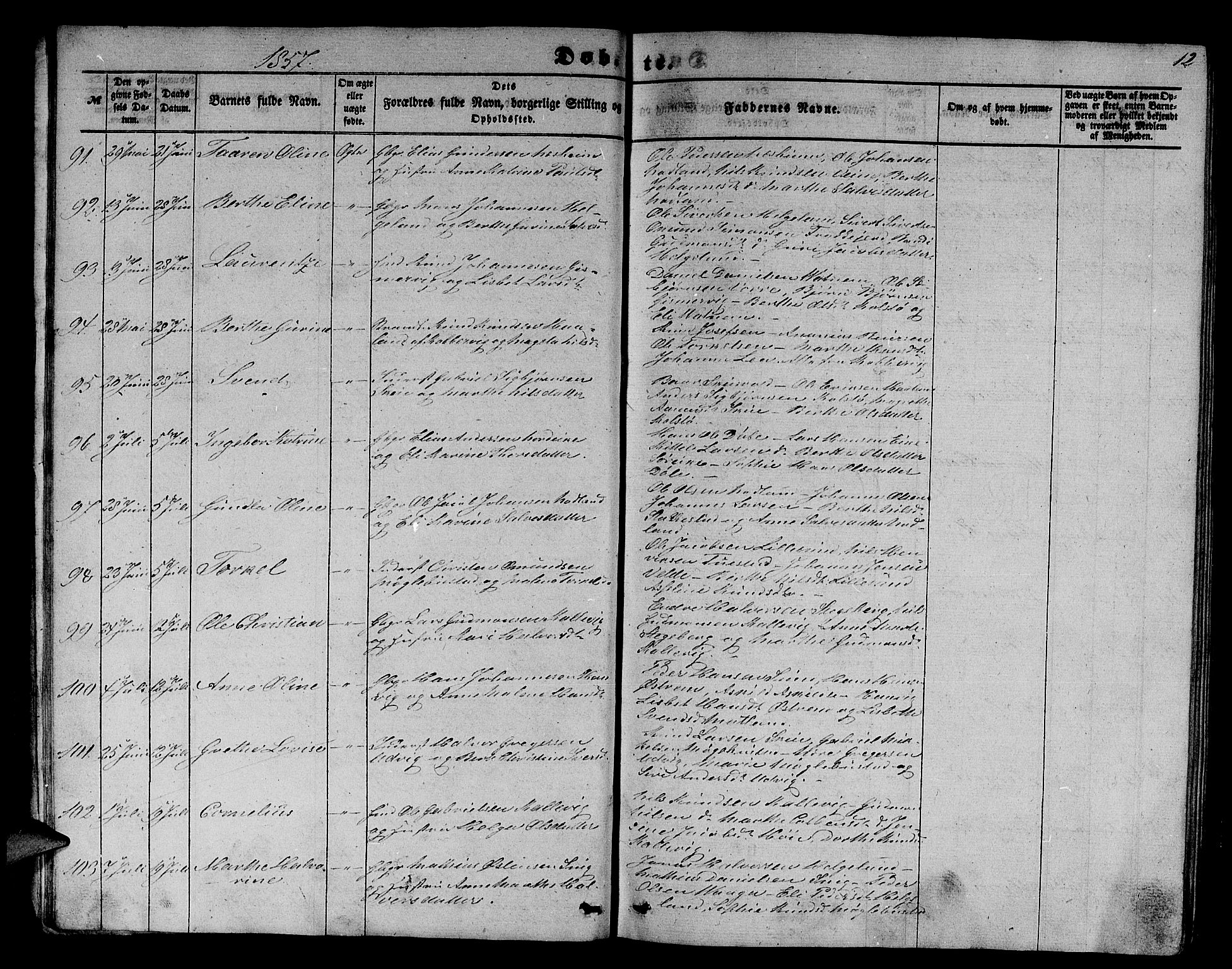 Avaldsnes sokneprestkontor, AV/SAST-A -101851/H/Ha/Hab/L0003: Klokkerbok nr. B 3, 1857-1871, s. 12