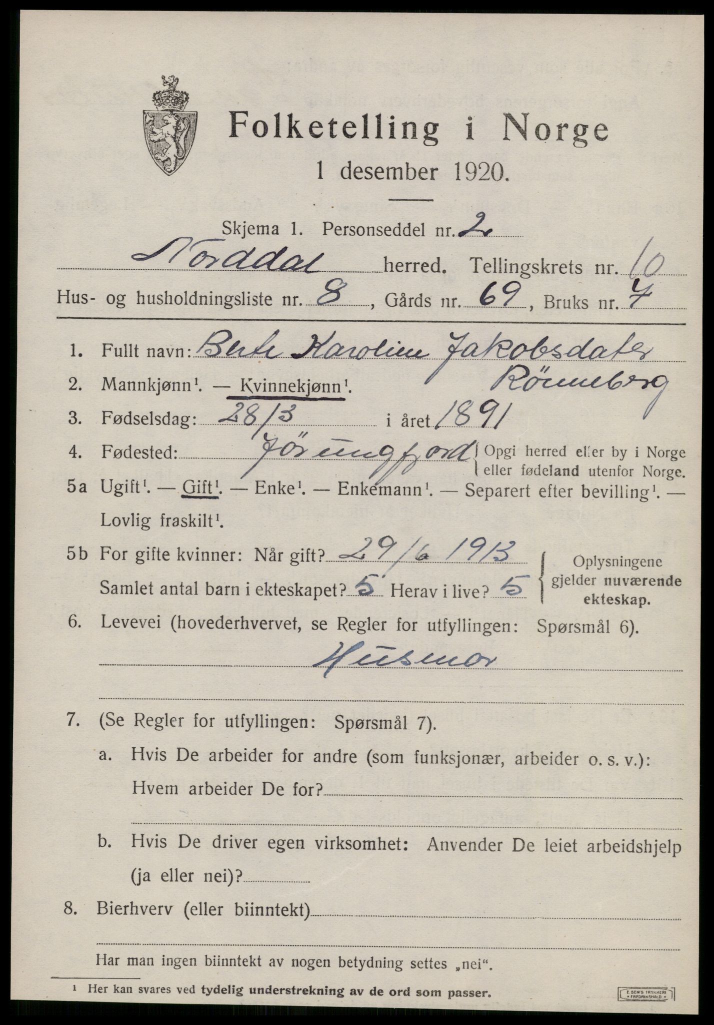 SAT, Folketelling 1920 for 1524 Norddal herred, 1920, s. 5437
