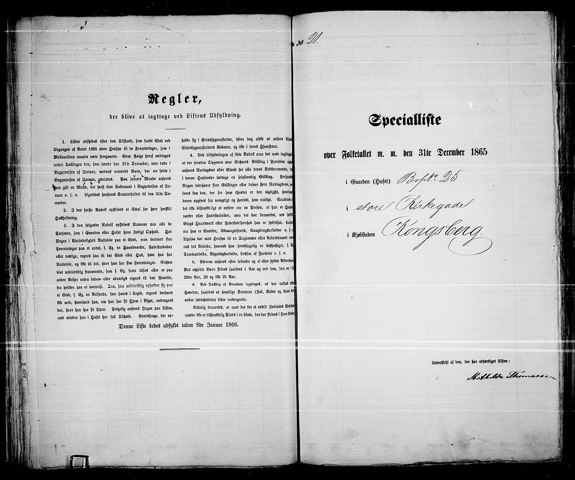 RA, Folketelling 1865 for 0604B Kongsberg prestegjeld, Kongsberg kjøpstad, 1865, s. 51