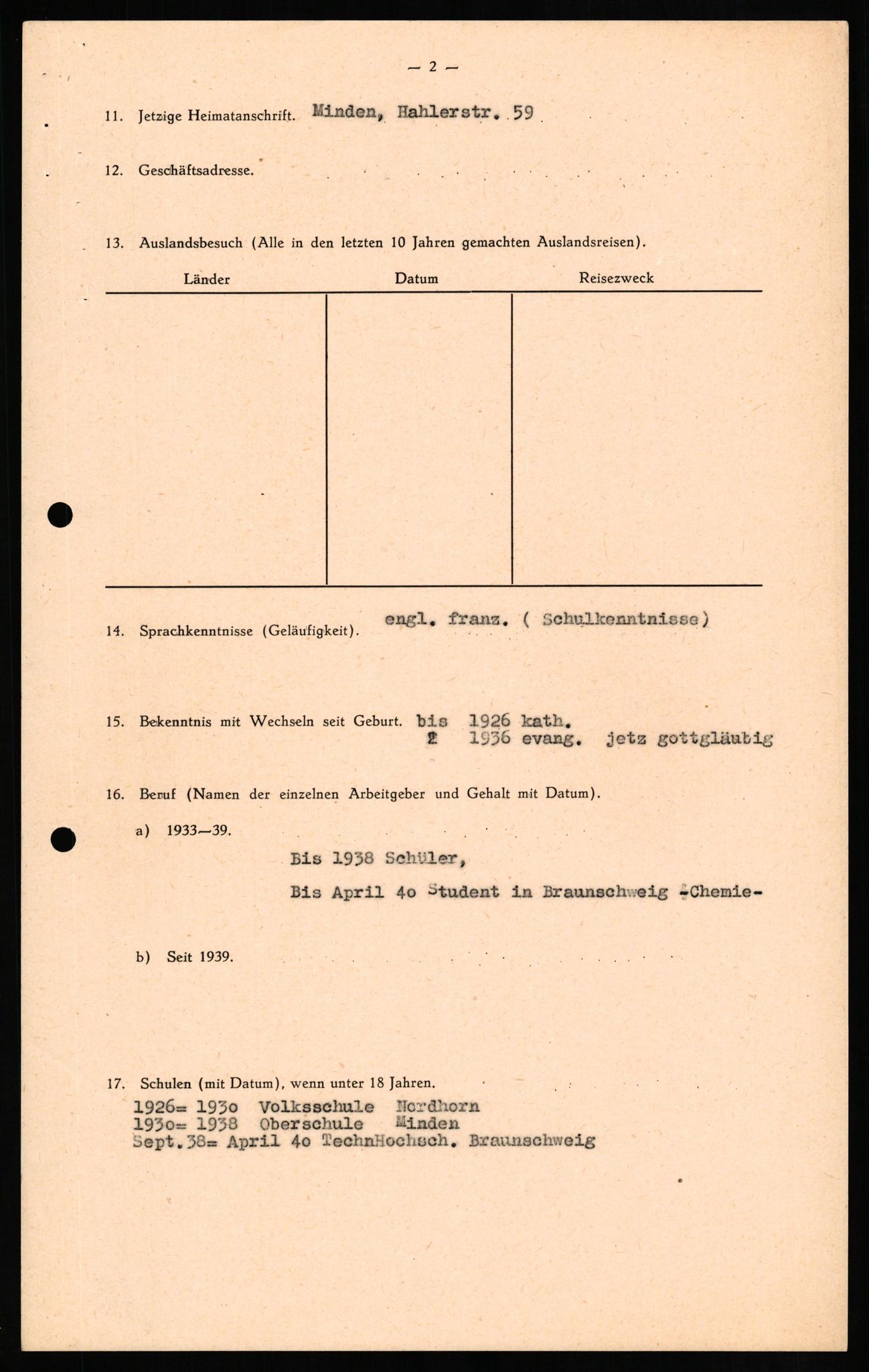 Forsvaret, Forsvarets overkommando II, AV/RA-RAFA-3915/D/Db/L0013: CI Questionaires. Tyske okkupasjonsstyrker i Norge. Tyskere., 1945-1946, s. 383