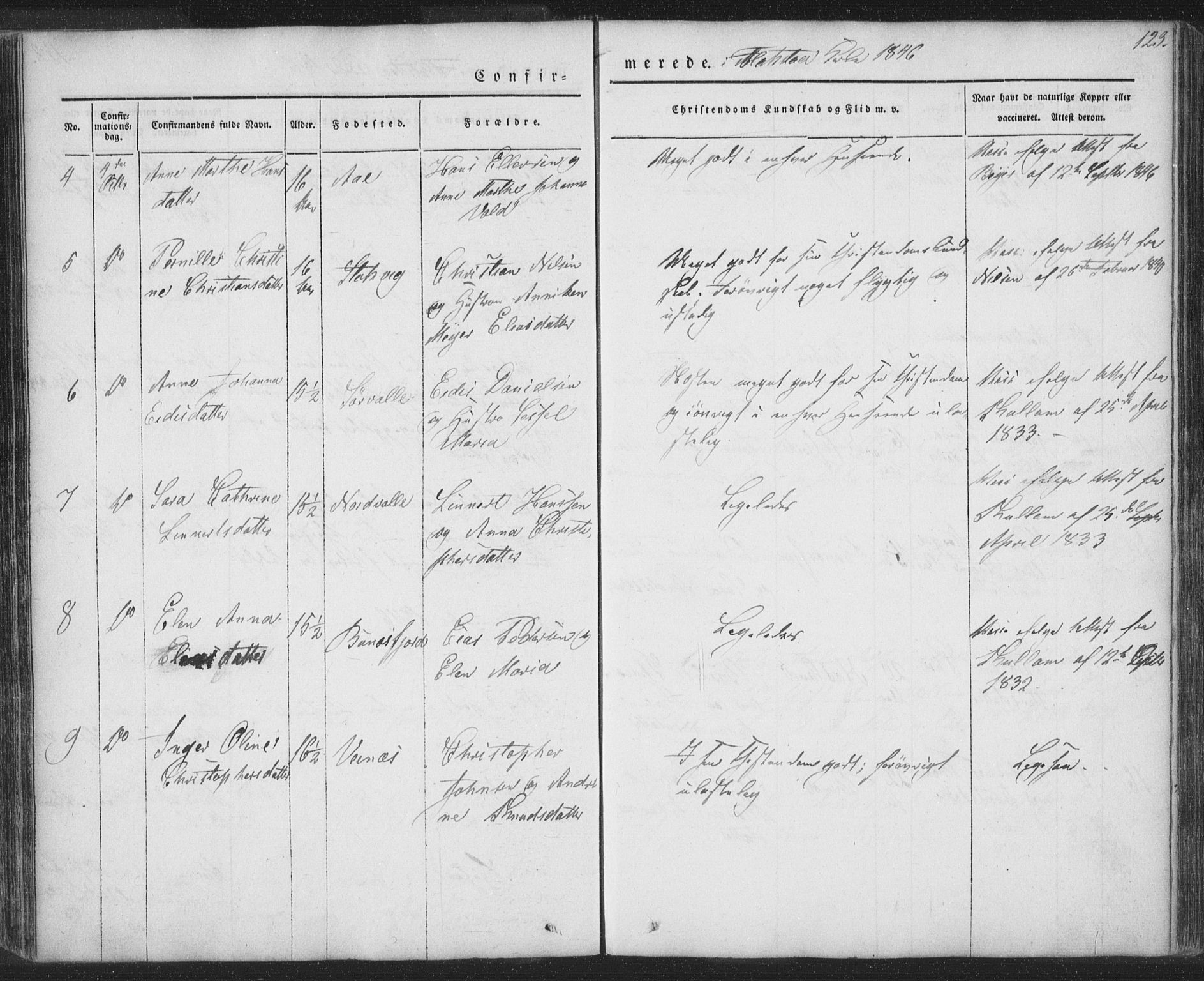 Ministerialprotokoller, klokkerbøker og fødselsregistre - Nordland, AV/SAT-A-1459/885/L1202: Ministerialbok nr. 885A03, 1838-1859, s. 123