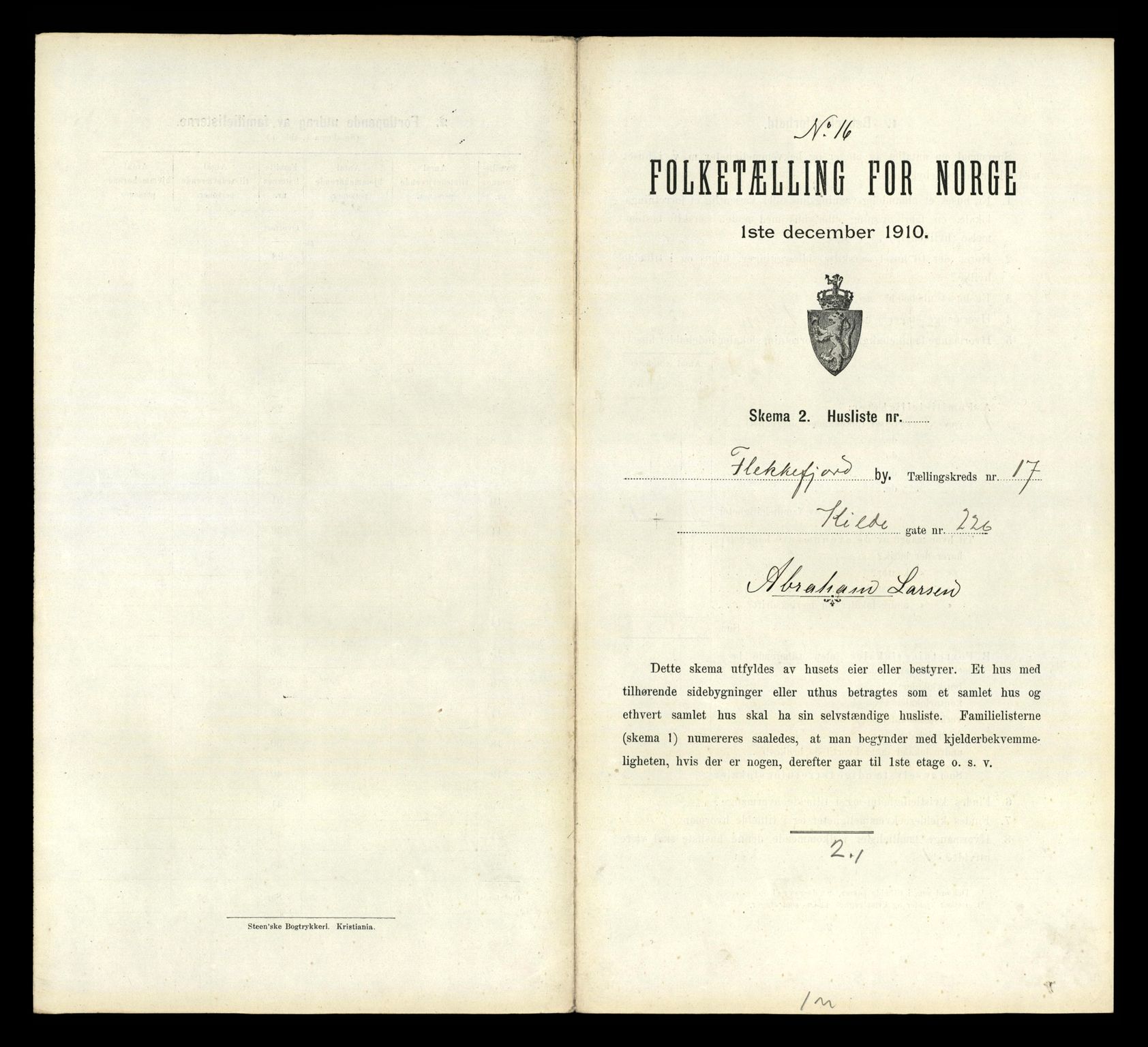 RA, Folketelling 1910 for 1004 Flekkefjord kjøpstad, 1910, s. 1478