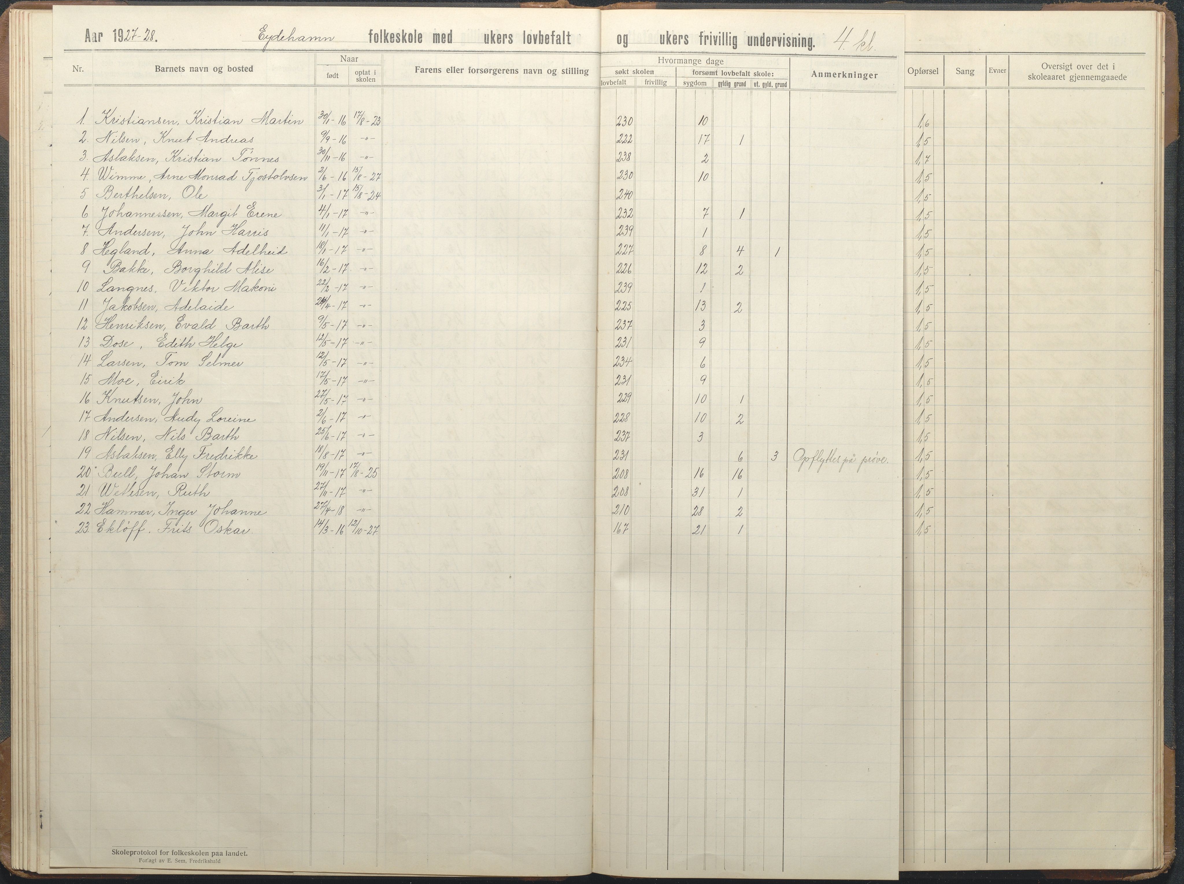 Stokken kommune, AAKS/KA0917-PK/04/04d/L0010: Skoleprotokoll, 1914-1934