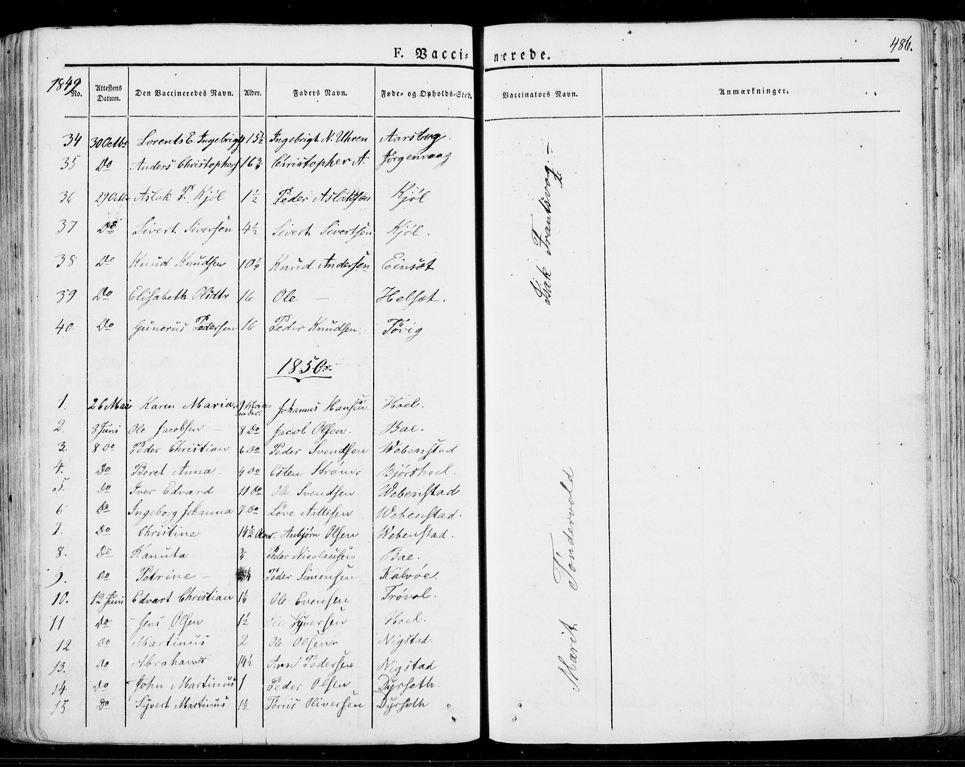 Ministerialprotokoller, klokkerbøker og fødselsregistre - Møre og Romsdal, SAT/A-1454/568/L0803: Ministerialbok nr. 568A10, 1830-1853, s. 486