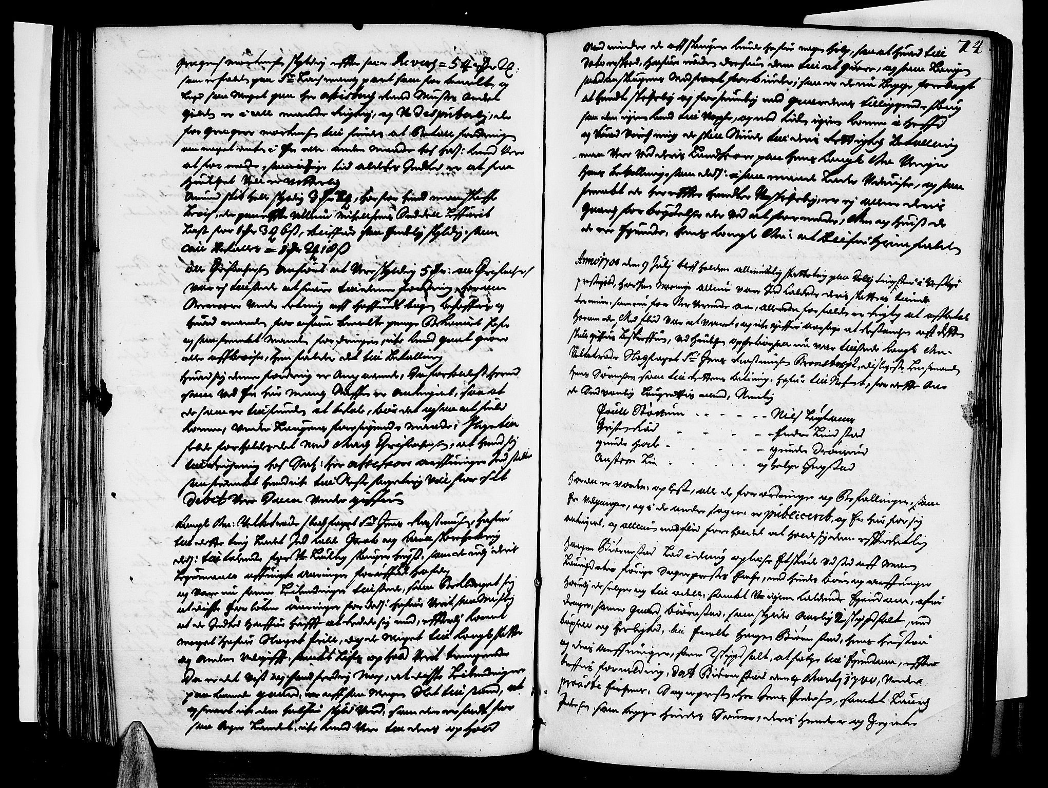 Follo sorenskriveri, AV/SAO-A-10274/F/Fb/Fba/L0027: Tingbok, 1699-1701, s. 73b-74a