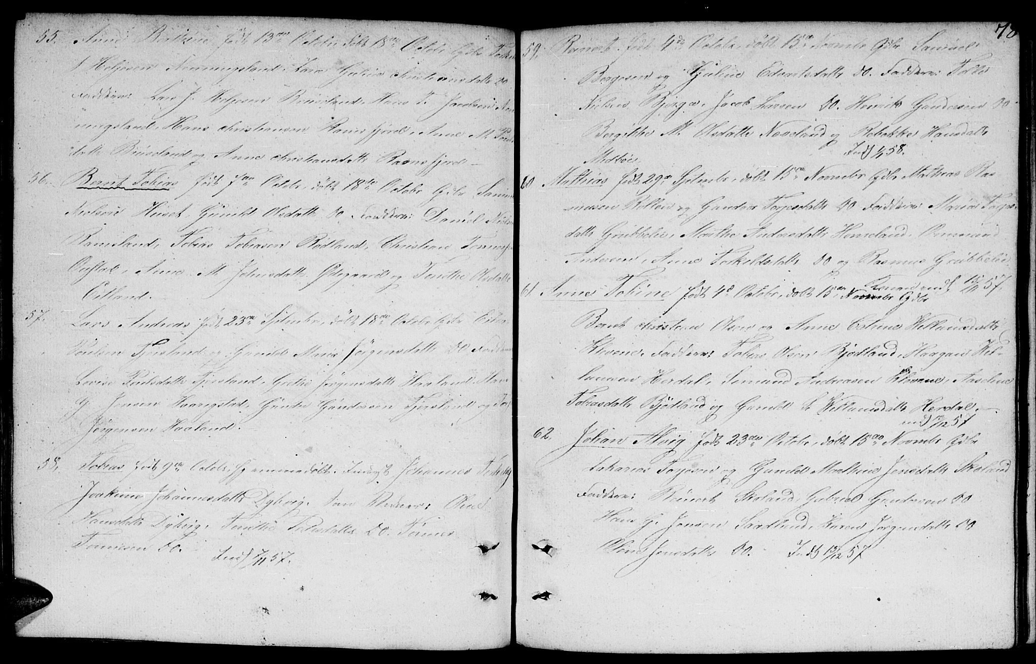 Lyngdal sokneprestkontor, AV/SAK-1111-0029/F/Fb/Fbc/L0002: Klokkerbok nr. B 2, 1849-1864, s. 78