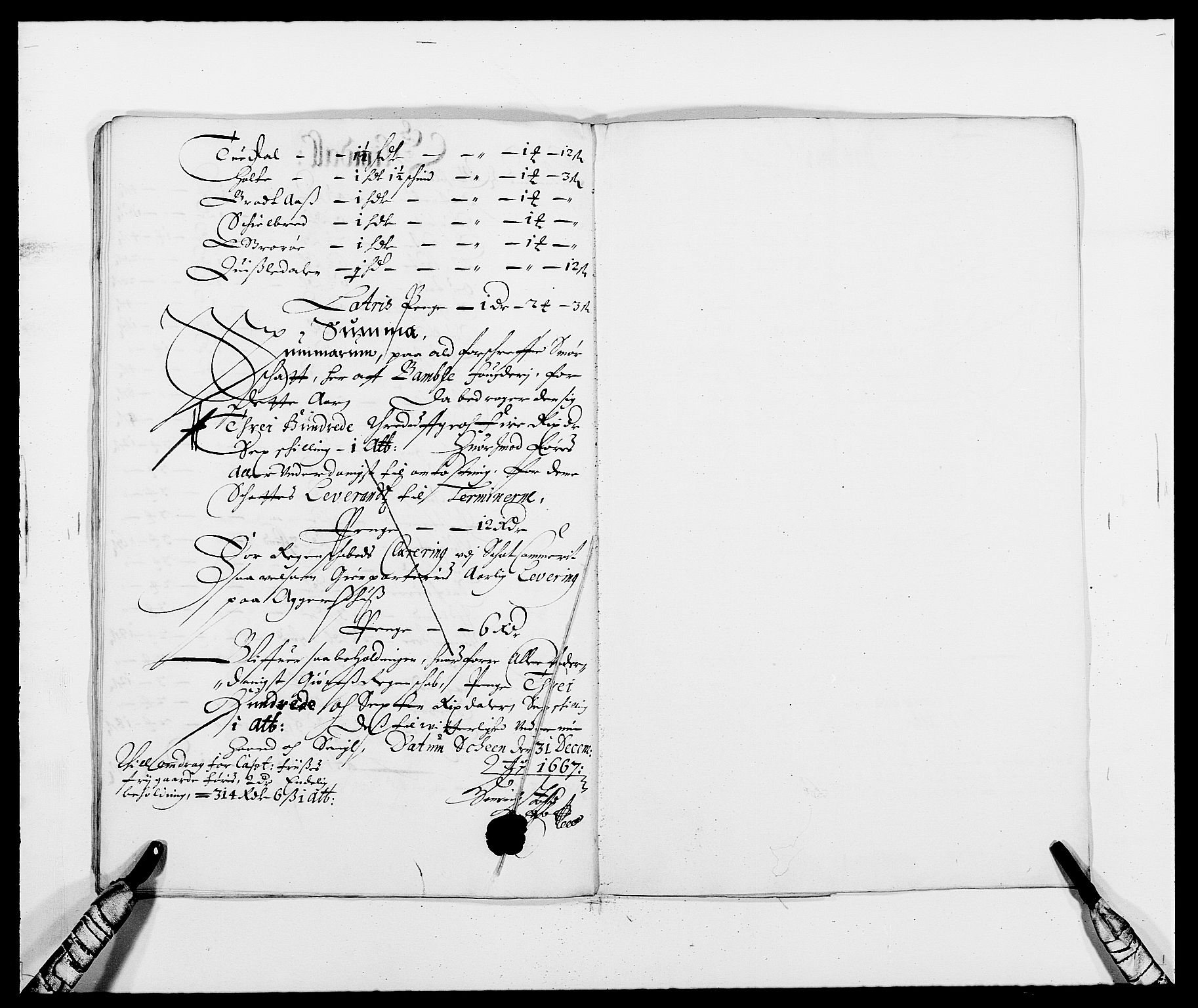 Rentekammeret inntil 1814, Reviderte regnskaper, Fogderegnskap, AV/RA-EA-4092/R34/L2039: Fogderegnskap Bamble, 1662-1669, s. 247