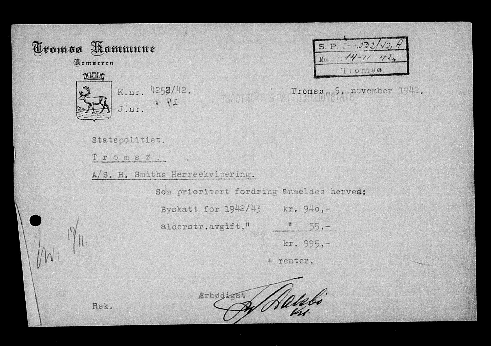 Justisdepartementet, Tilbakeføringskontoret for inndratte formuer, AV/RA-S-1564/H/Hc/Hcb/L0916: --, 1945-1947, s. 442