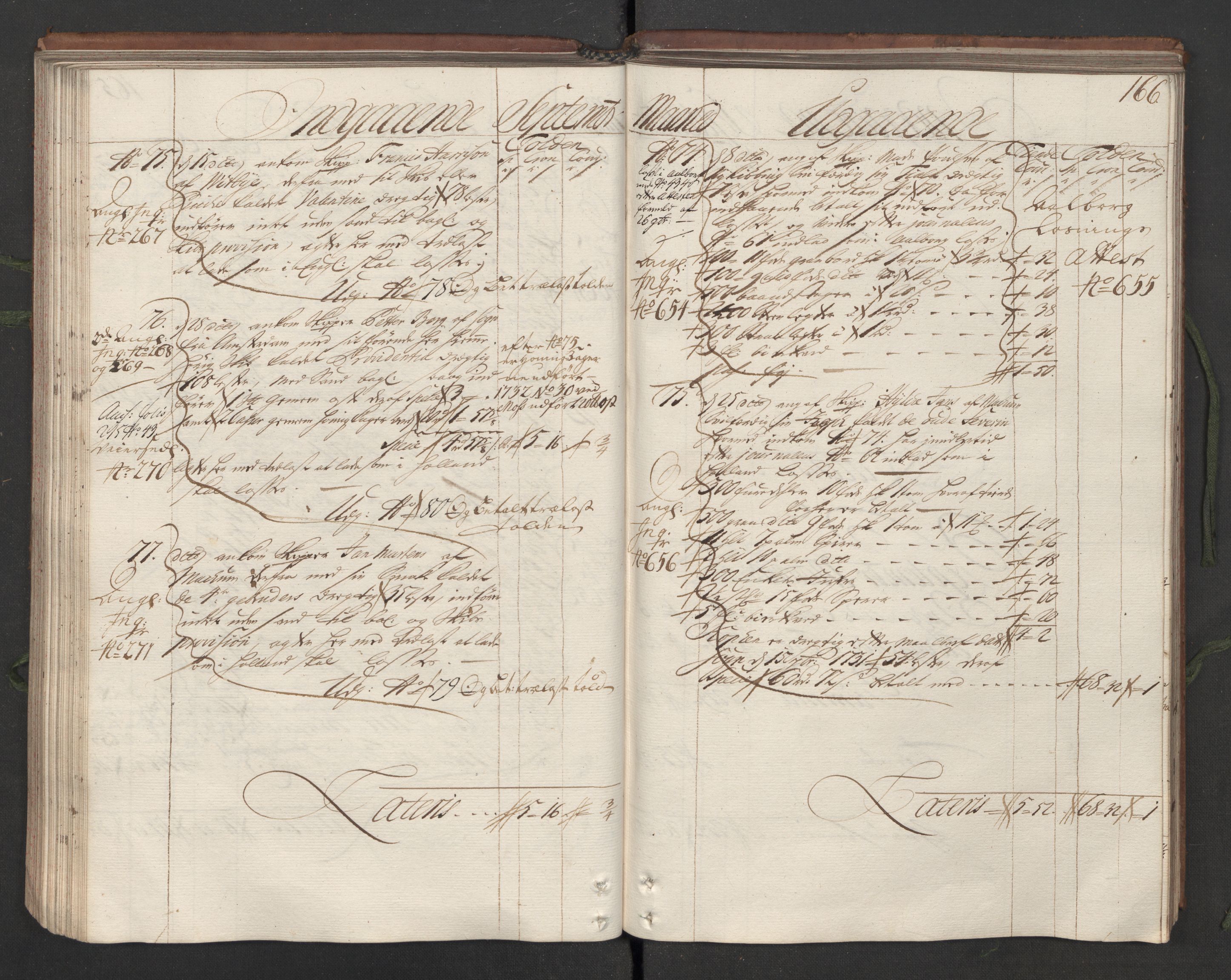 Generaltollkammeret, tollregnskaper, RA/EA-5490/R05/L0012/0001: Tollregnskaper Moss, Son, Krokstad / Hovedtollbok, 1731, s. 165b-166a