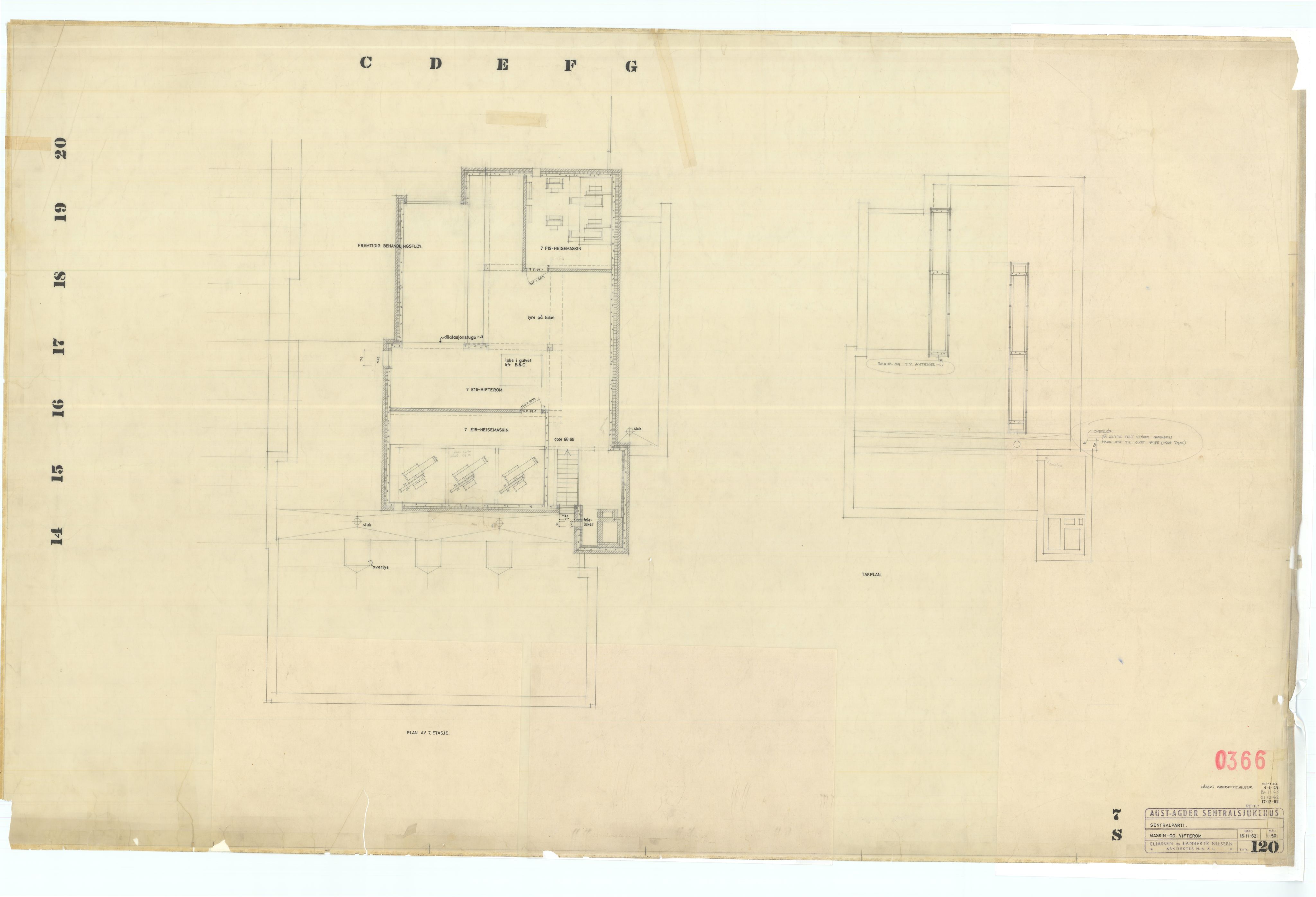 Eliassen og Lambertz-Nilssen Arkitekter, AAKS/PA-2983/T/T01/L0006: Tegningskogger 0366, 1960-1966, s. 1