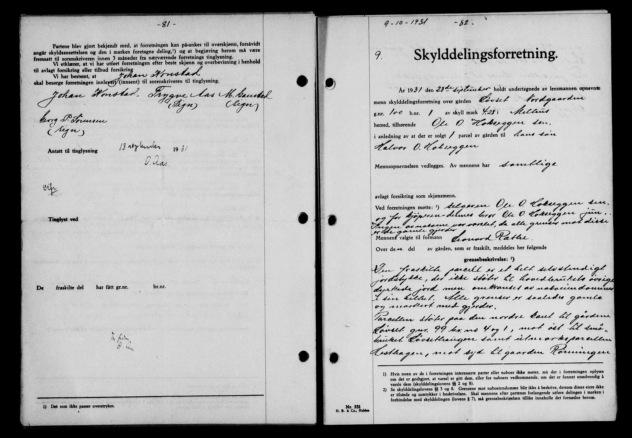 Gauldal sorenskriveri, SAT/A-0014/1/2/2C/L0041: Pantebok nr. 42-43, 1930-1931, Tingl.dato: 09.10.1937