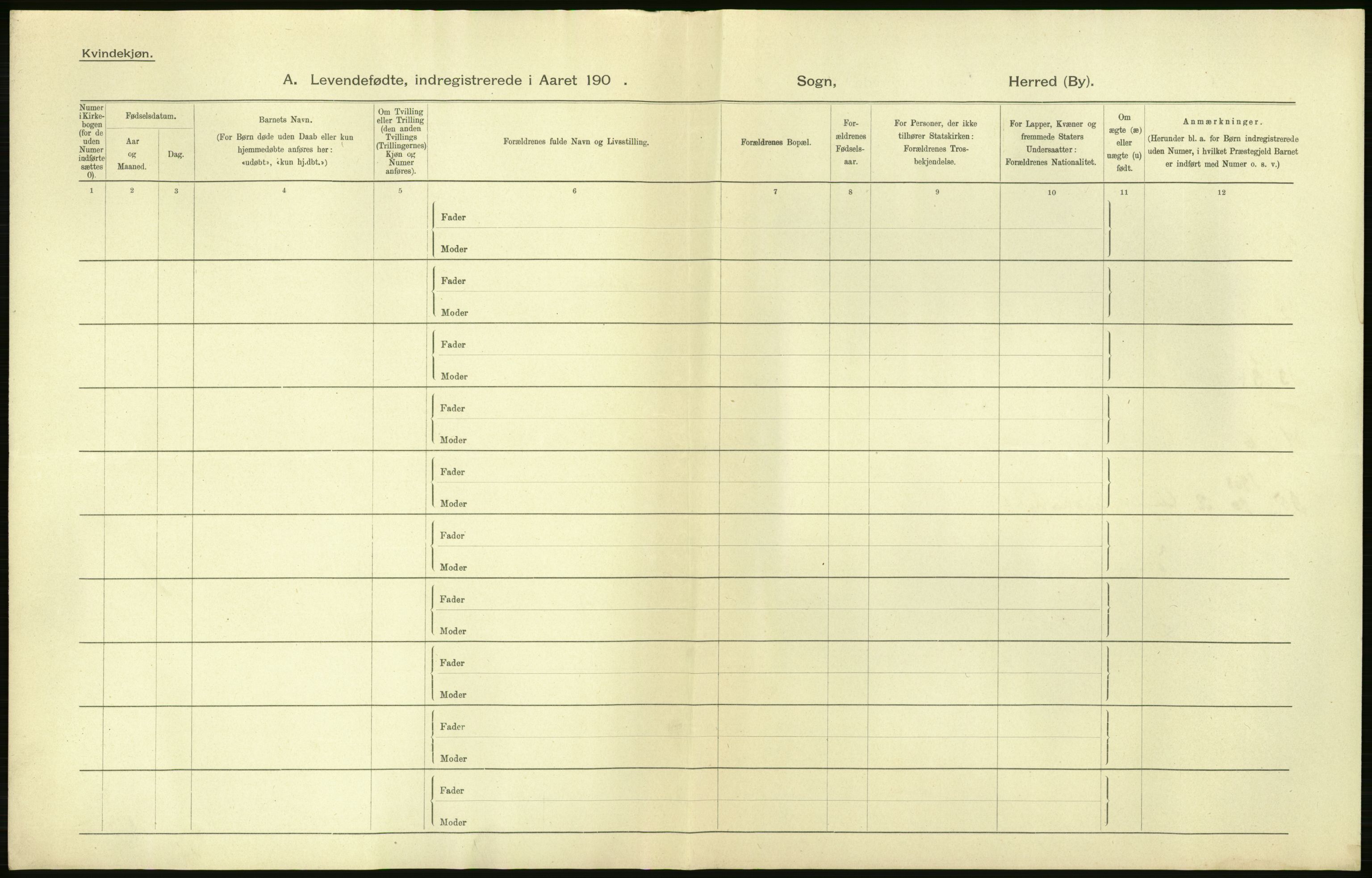 Statistisk sentralbyrå, Sosiodemografiske emner, Befolkning, AV/RA-S-2228/D/Df/Dfa/Dfab/L0023: Finnmarkens amt: Fødte, gifte, døde, 1904, s. 10