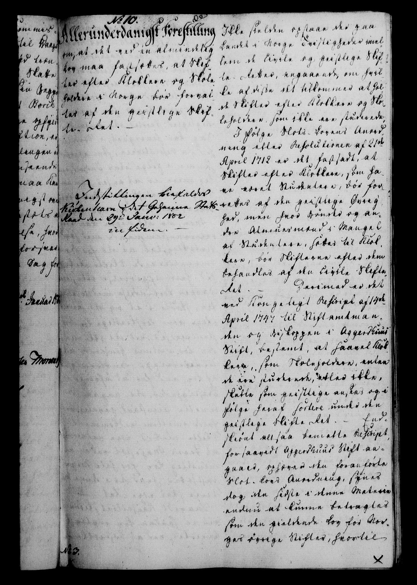 Danske Kanselli 1800-1814, AV/RA-EA-3024/H/Hf/Hfa/Hfab/L0003: Forestillinger, 1802