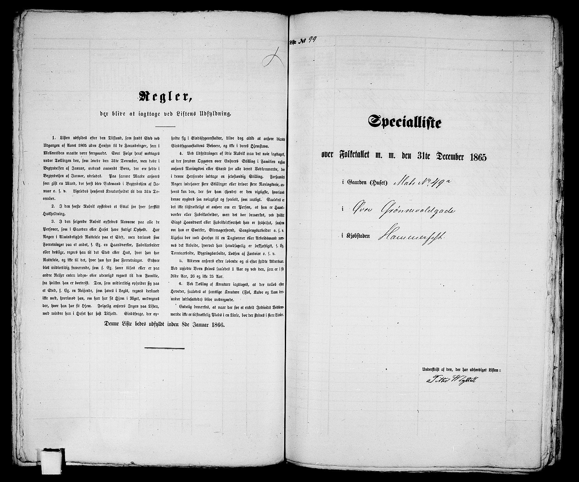 RA, Folketelling 1865 for 2001B Hammerfest prestegjeld, Hammerfest kjøpstad, 1865, s. 205