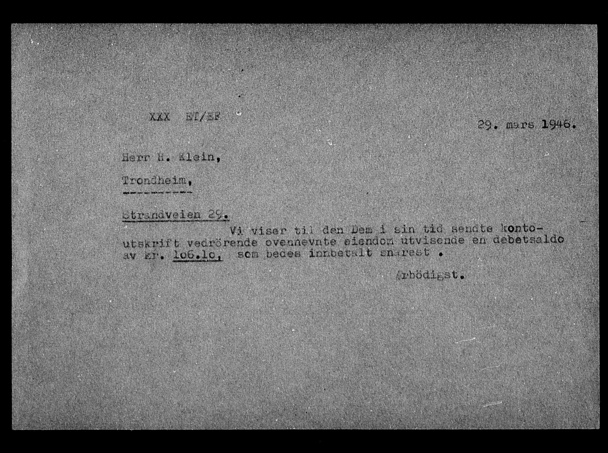 Justisdepartementet, Tilbakeføringskontoret for inndratte formuer, AV/RA-S-1564/H/Hc/Hca/L0901: --, 1945-1947, s. 5