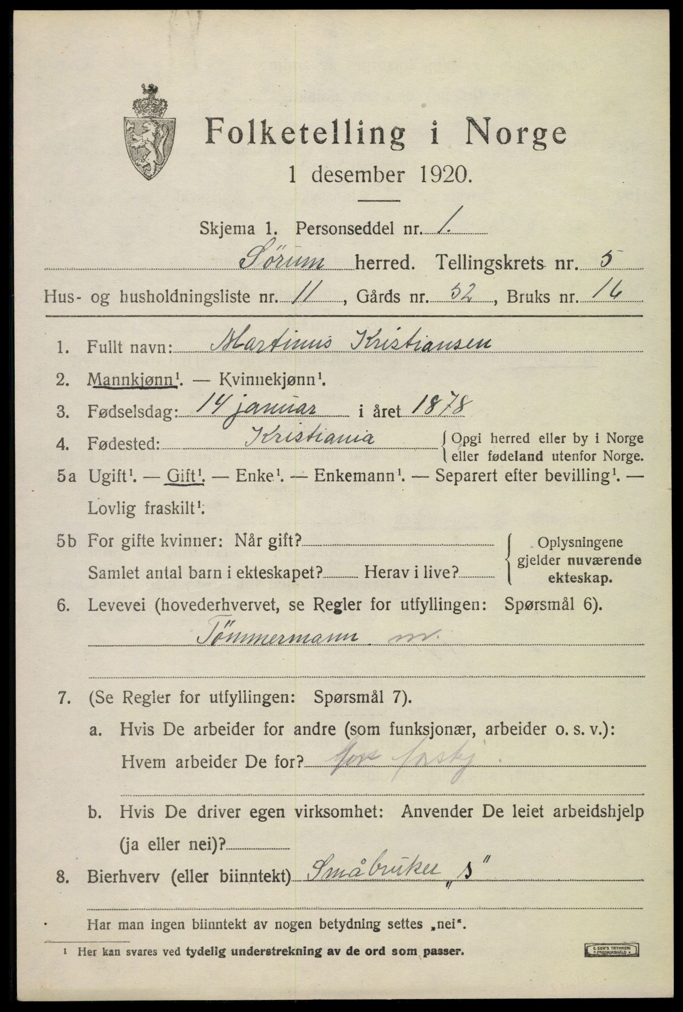 SAO, Folketelling 1920 for 0226 Sørum herred, 1920, s. 4709