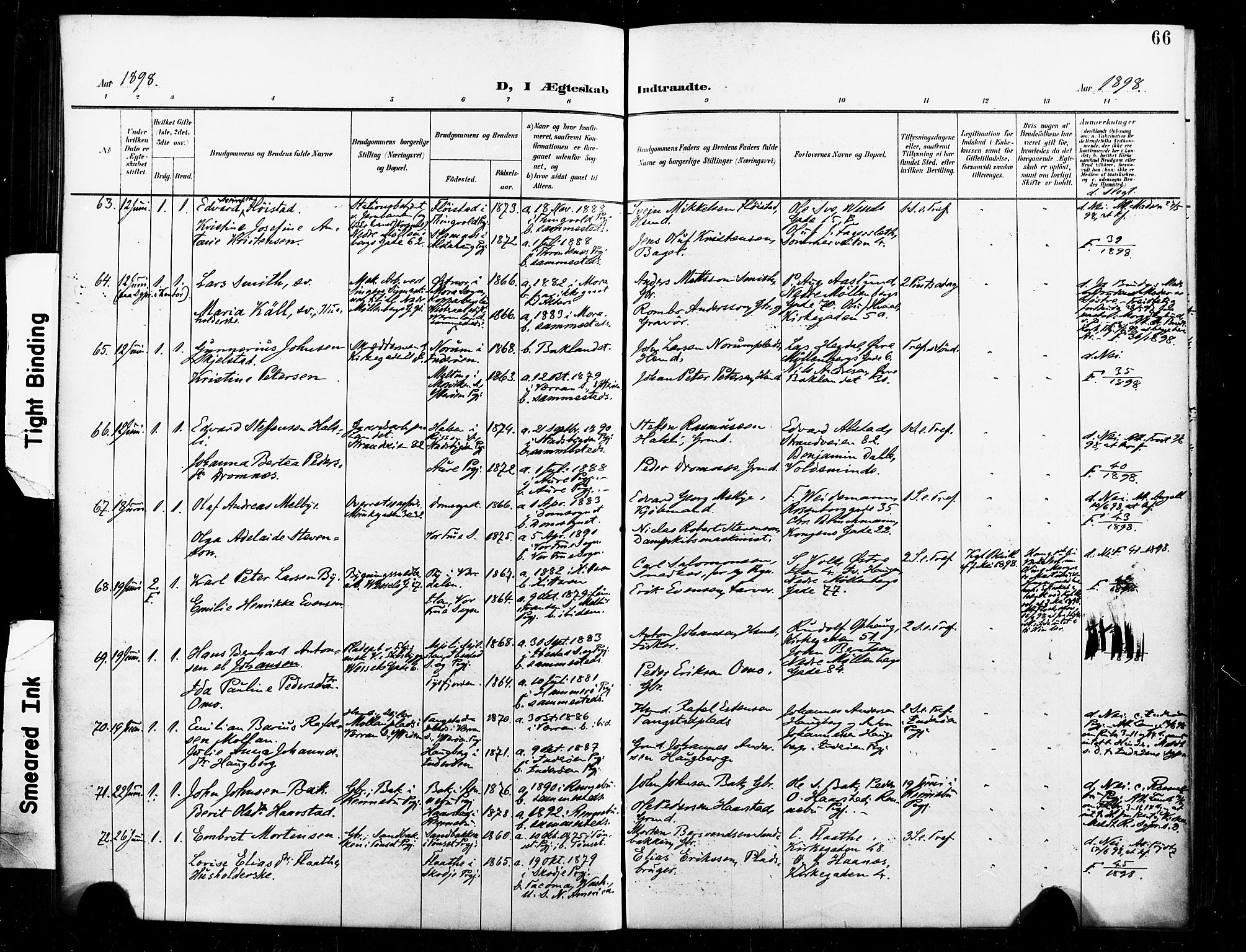 Ministerialprotokoller, klokkerbøker og fødselsregistre - Sør-Trøndelag, SAT/A-1456/604/L0198: Ministerialbok nr. 604A19, 1893-1900, s. 66