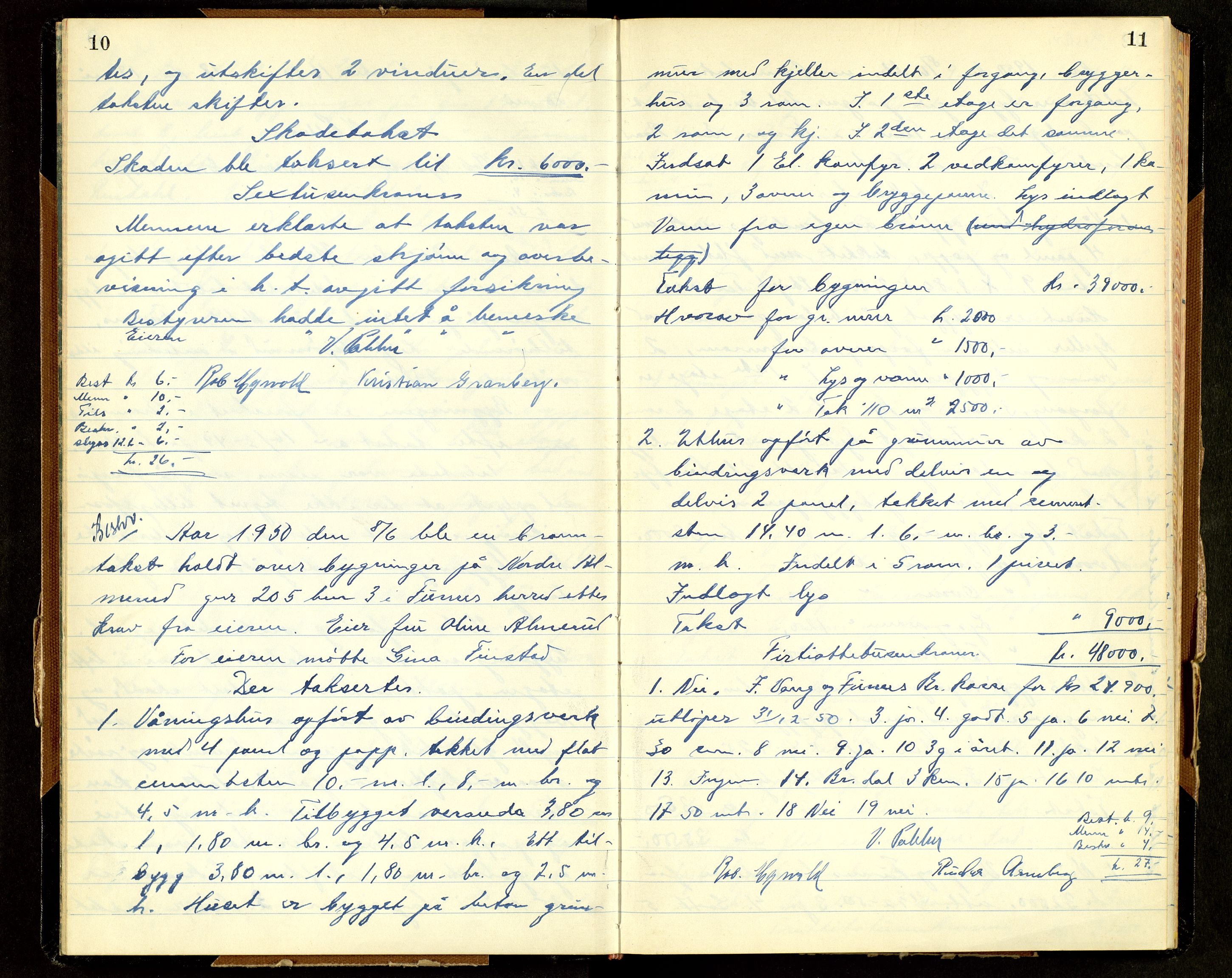 Norges Brannkasse, Furnes, AV/SAH-NBRANF-004/F/L0005: Branntakstprotokoll, 1950-1958, s. 10-11