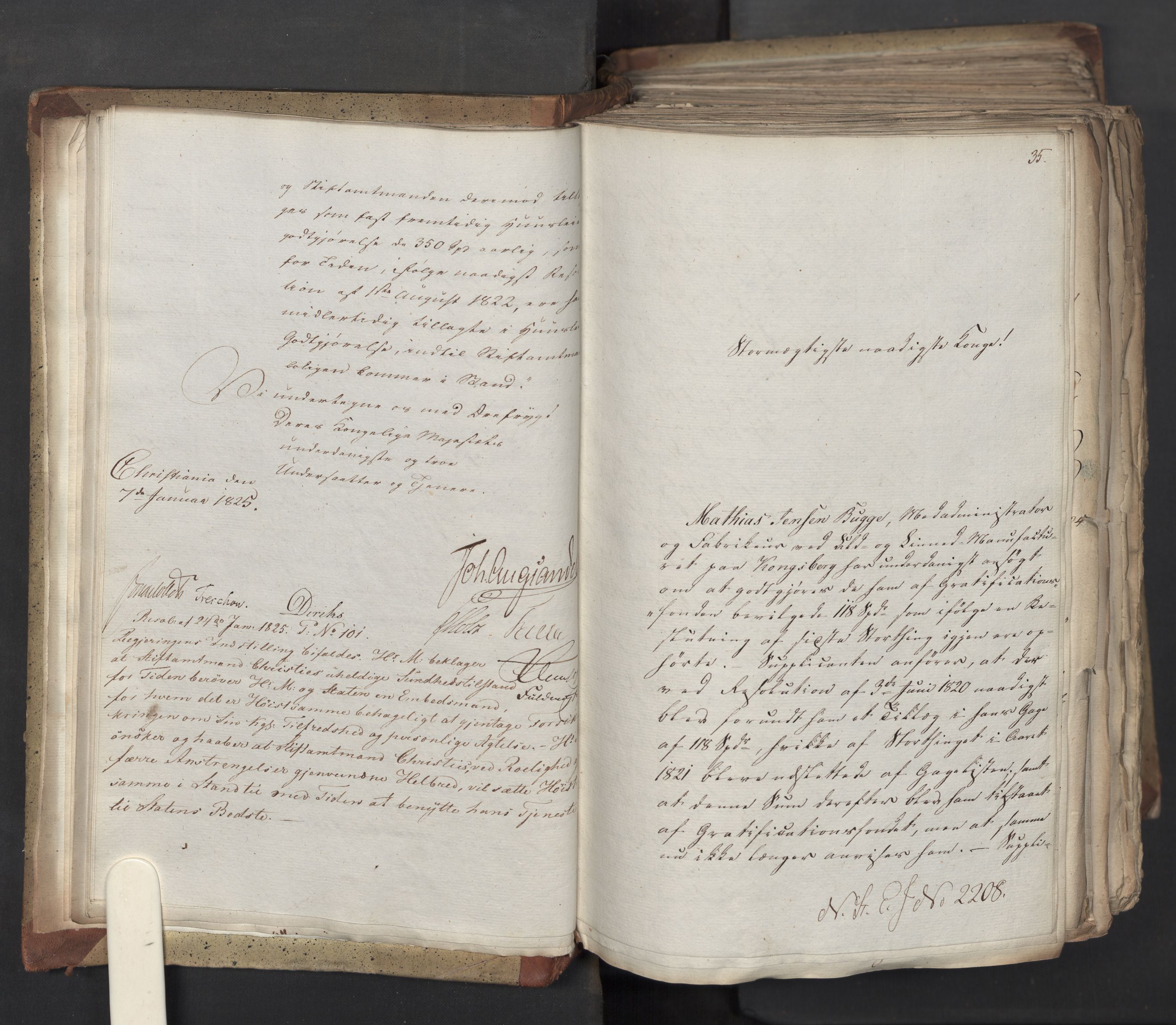 Statsrådsavdelingen i Stockholm, AV/RA-S-1003/D/Da/L0041: Regjeringsinnstillinger nr. 2204-2466, 1825, s. 18
