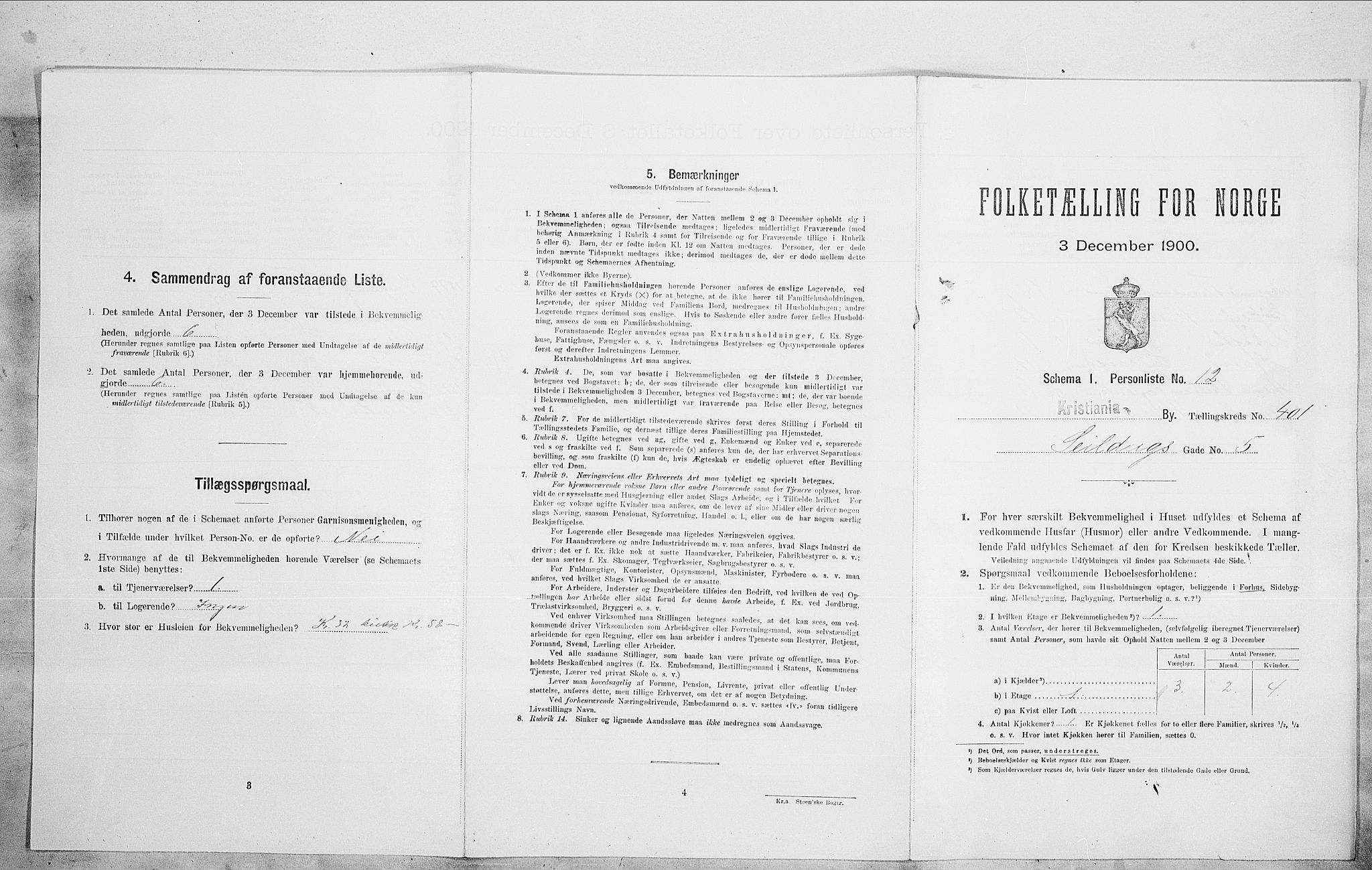 SAO, Folketelling 1900 for 0301 Kristiania kjøpstad, 1900, s. 83612