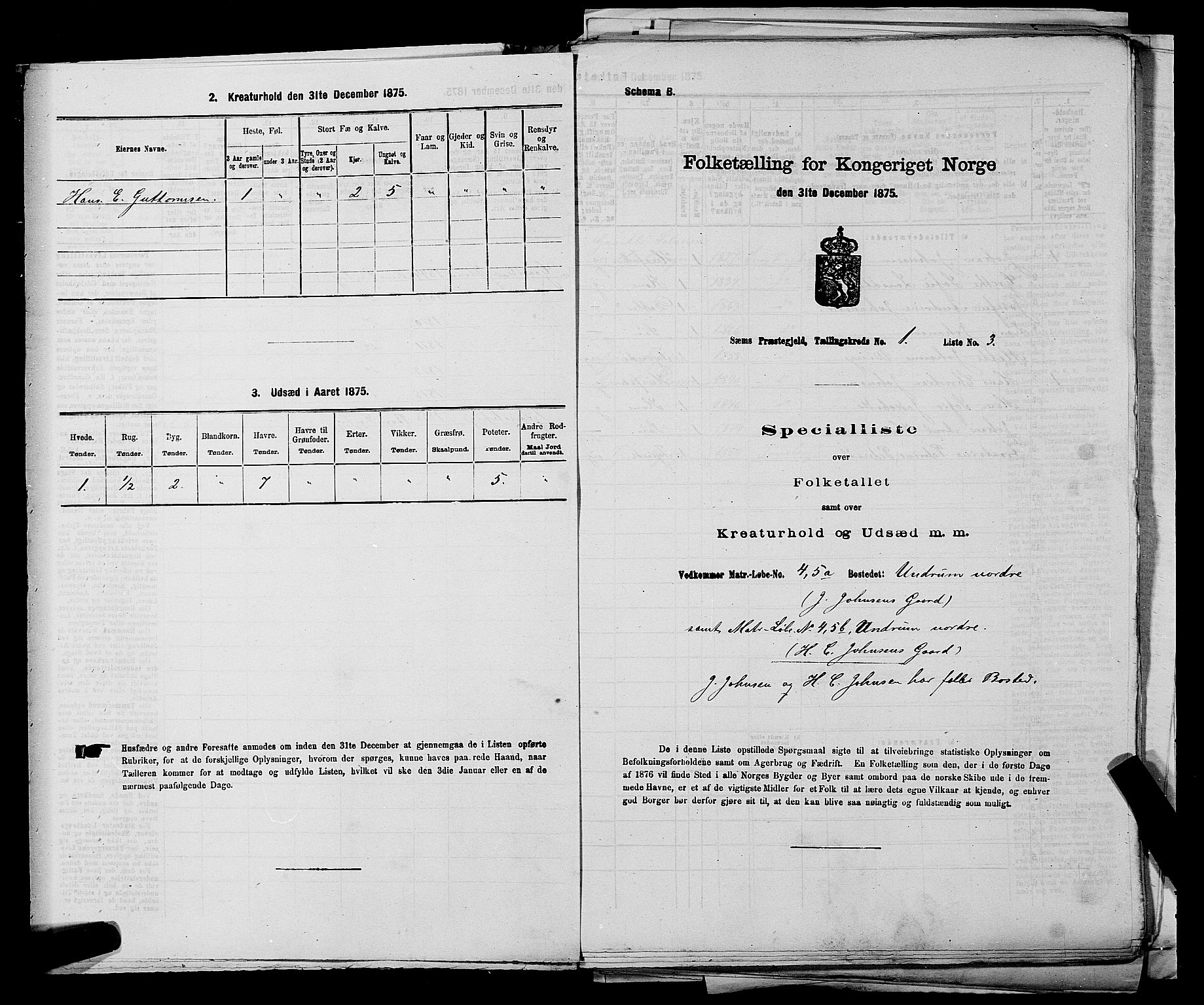 SAKO, Folketelling 1875 for 0721P Sem prestegjeld, 1875, s. 83