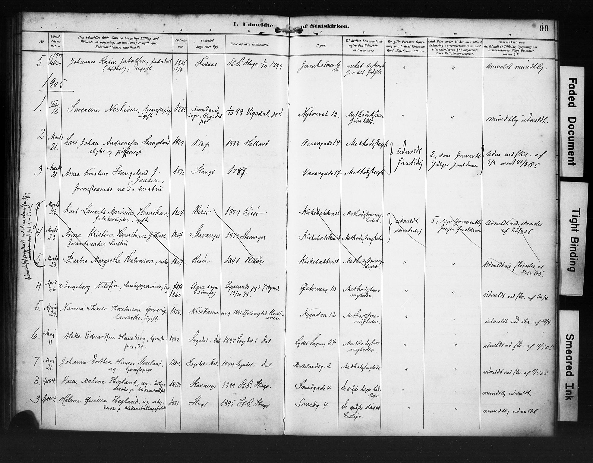 St. Petri sokneprestkontor, AV/SAST-A-101813/001/30/30BA/L0020: Ministerialbok nr. A 18, 1893-1928, s. 99