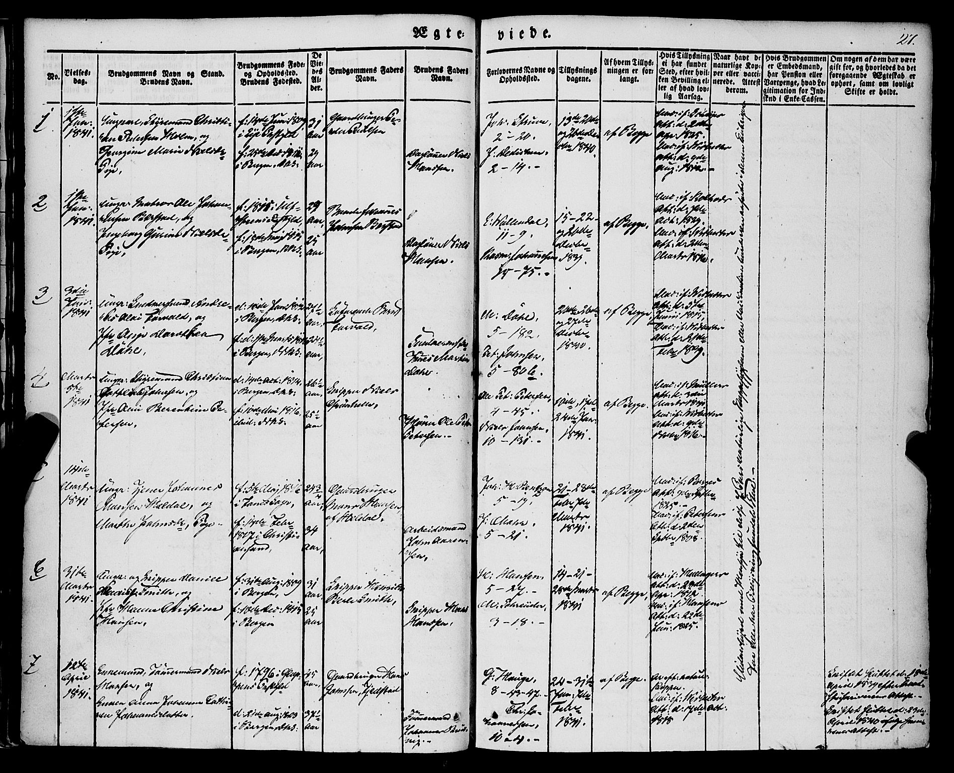 Nykirken Sokneprestembete, SAB/A-77101/H/Haa/L0031: Ministerialbok nr. D 1, 1834-1861, s. 27