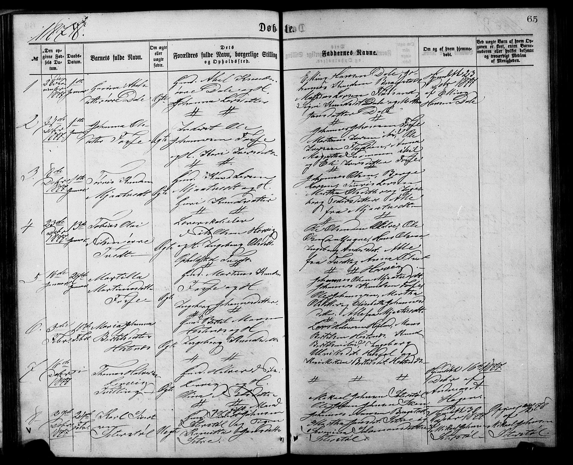 Alversund Sokneprestembete, AV/SAB-A-73901/H/Ha/Hab: Klokkerbok nr. C 2, 1867-1880, s. 65